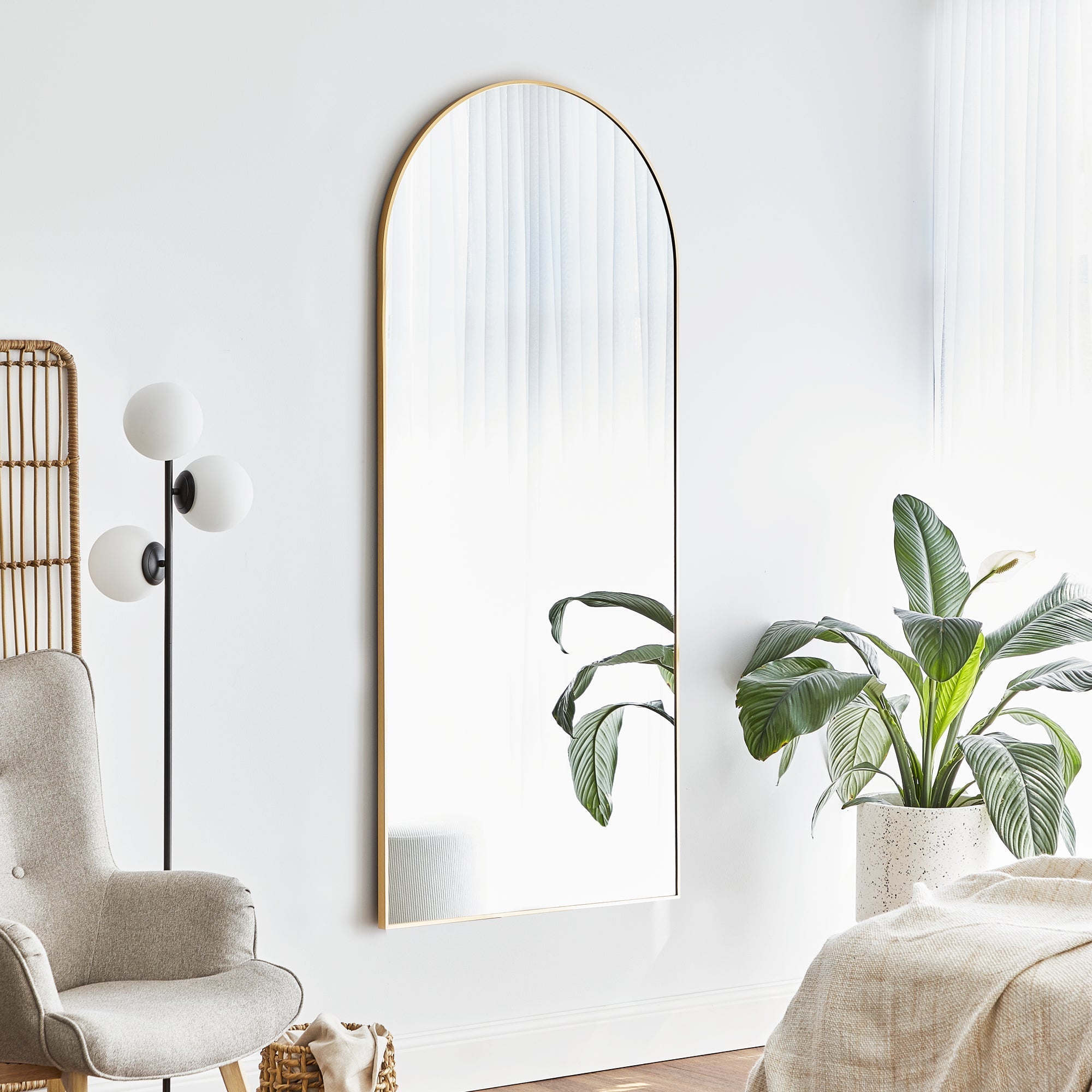 Cindy XL 180cm Arch Mirror Gold