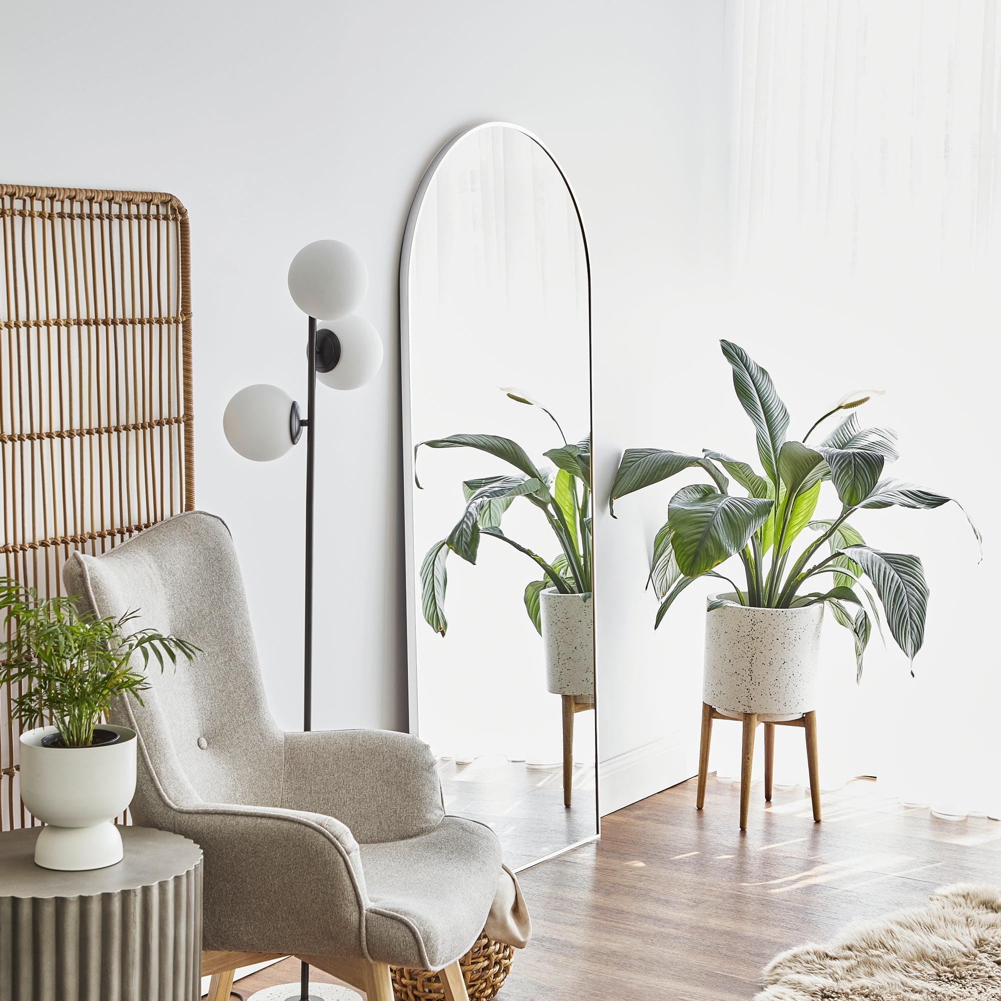 Cindy XL 180cm Arch Mirror White