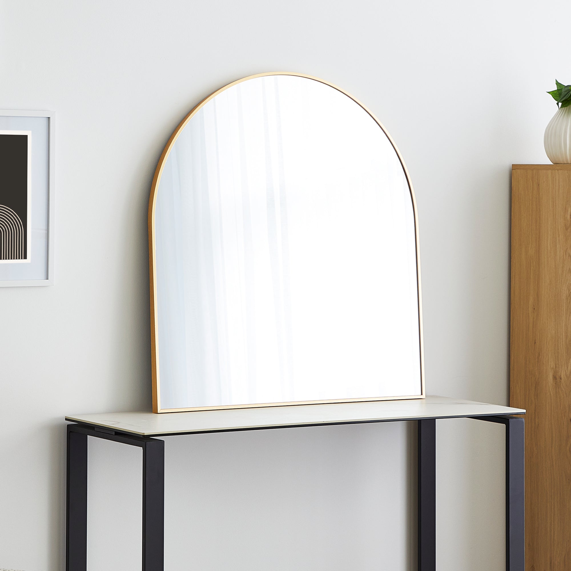 Naomi 85cm Large Arch Mirror Gold (Set of 2)