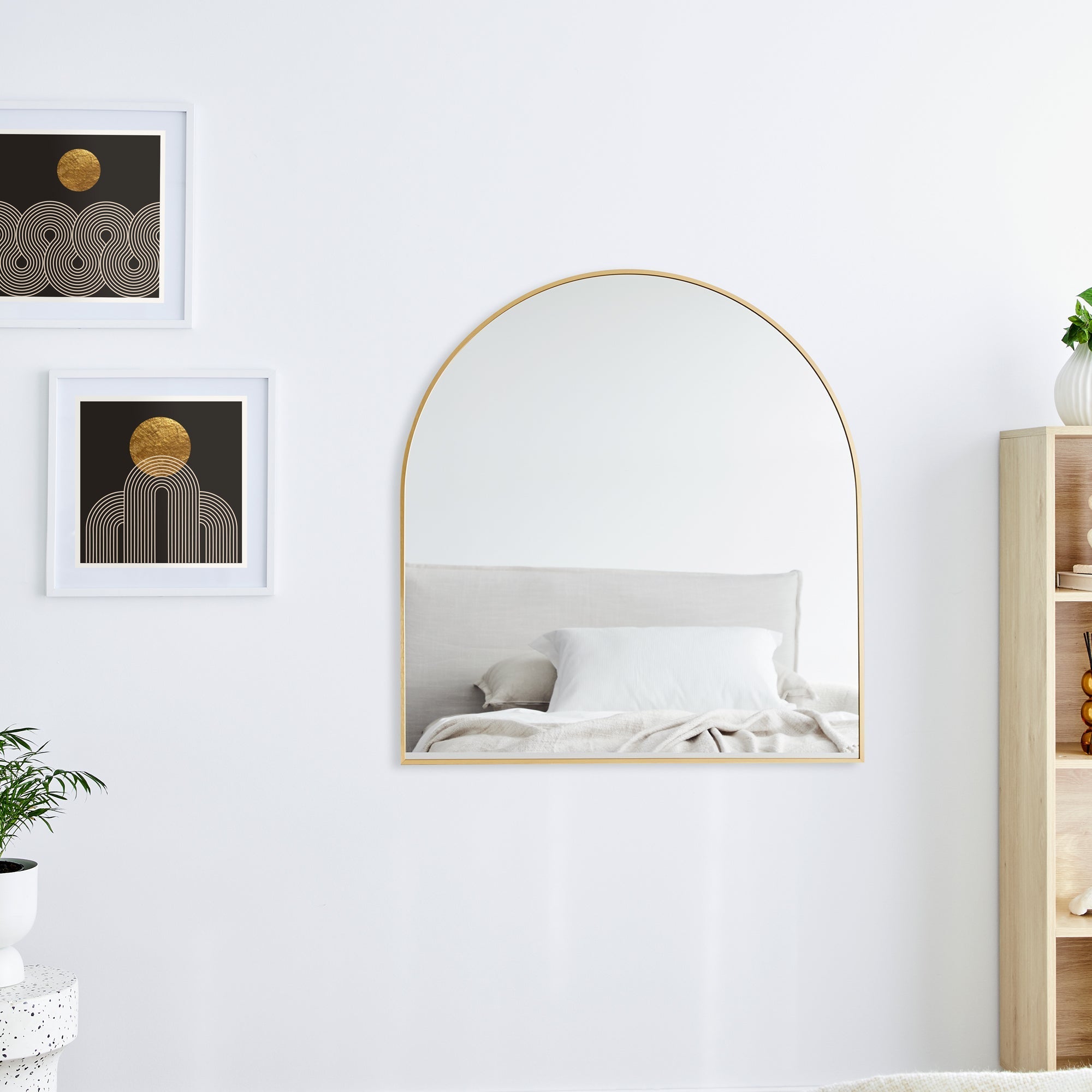 Naomi 85cm Large Arch Mirror Gold