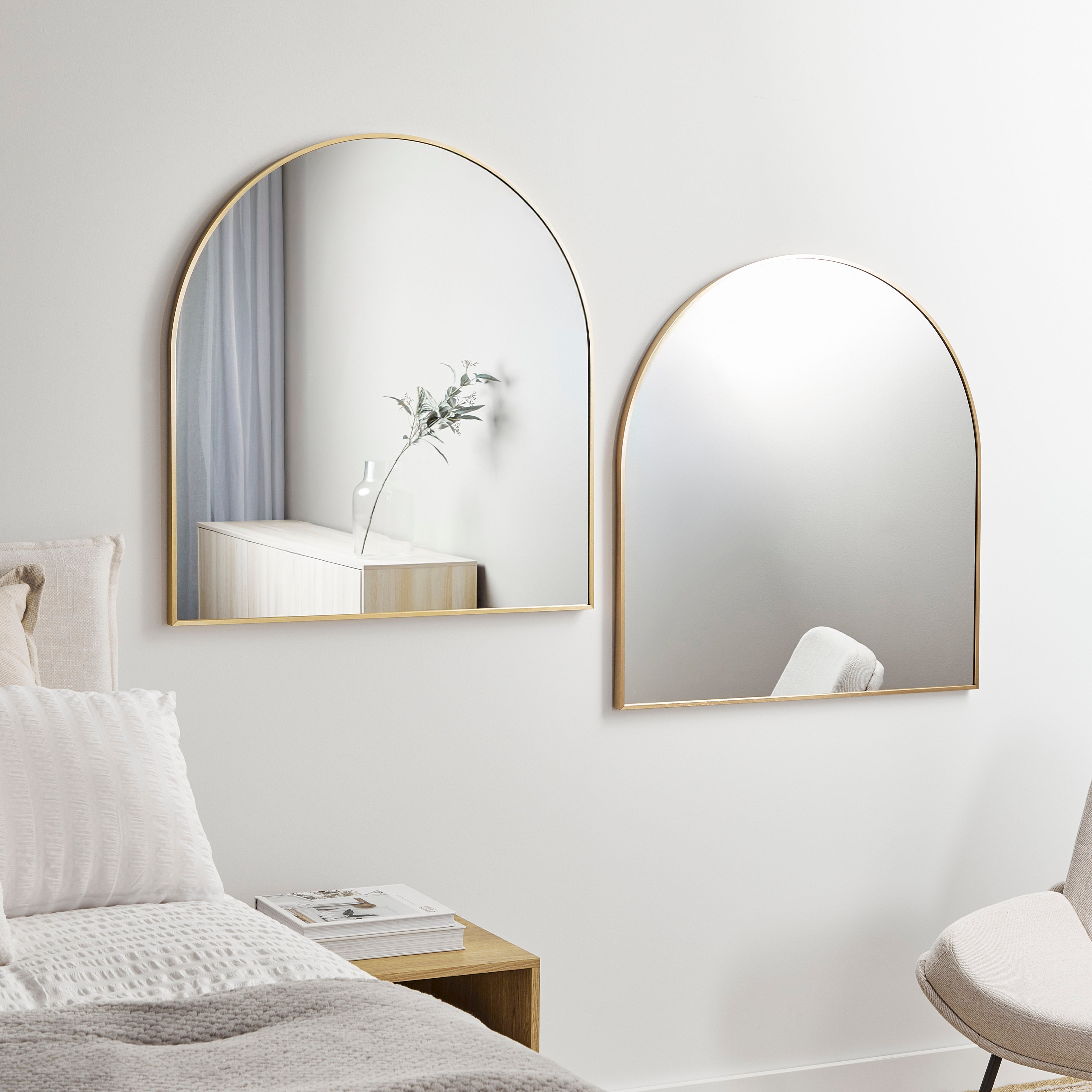 Naomi 85cm Large Arch Mirror Gold (Set of 2)