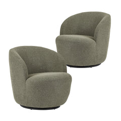 Sadie Swivel Armchair Green (Set of 2)