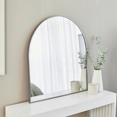 Naomi 85cm Large Arch Mirror Gun Metal Grey