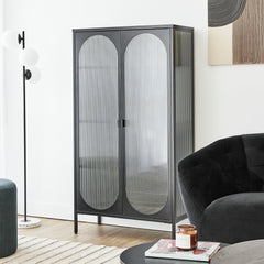 Eve Modern Large Metal Cabinet Black