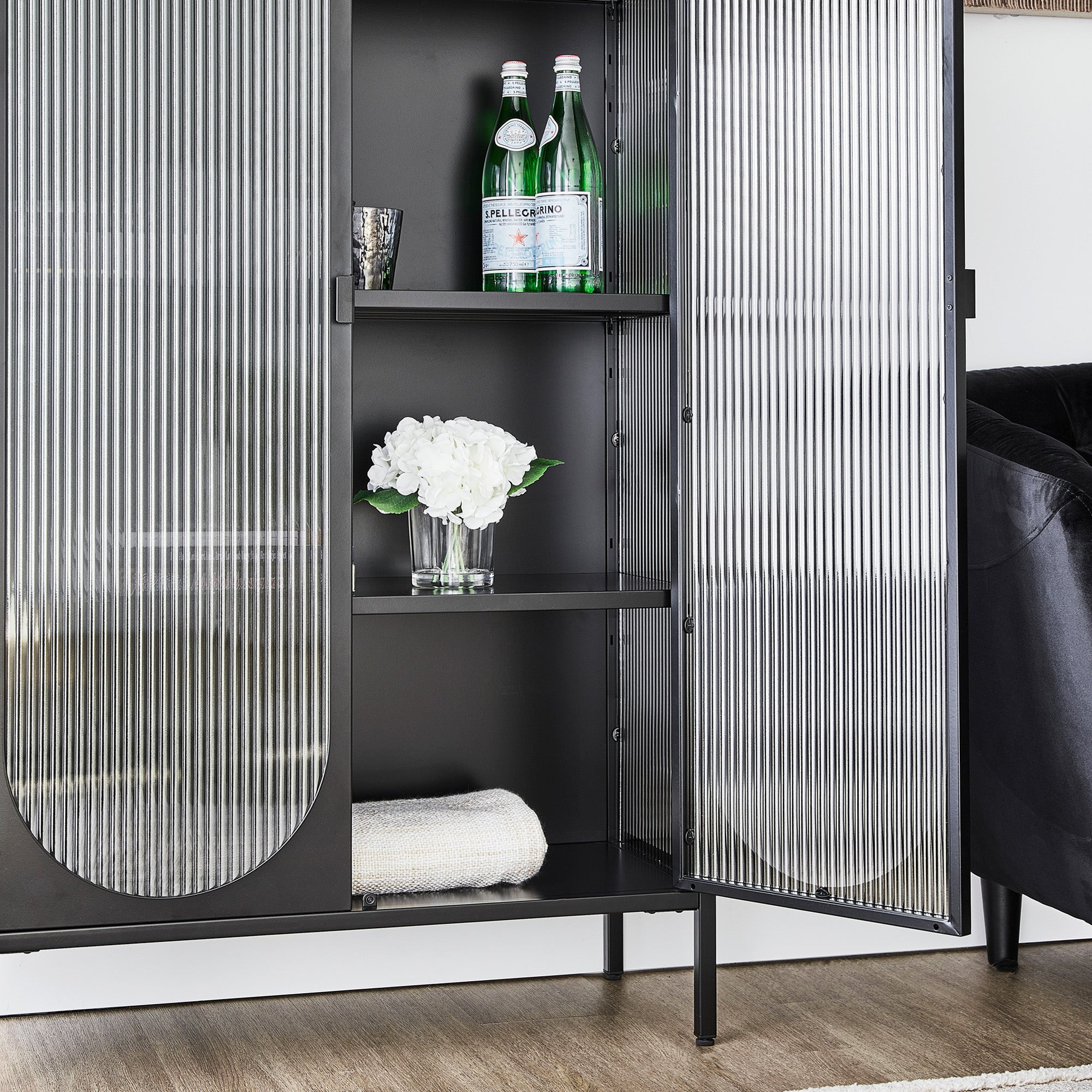 Eve Modern Large Metal Cabinet Black