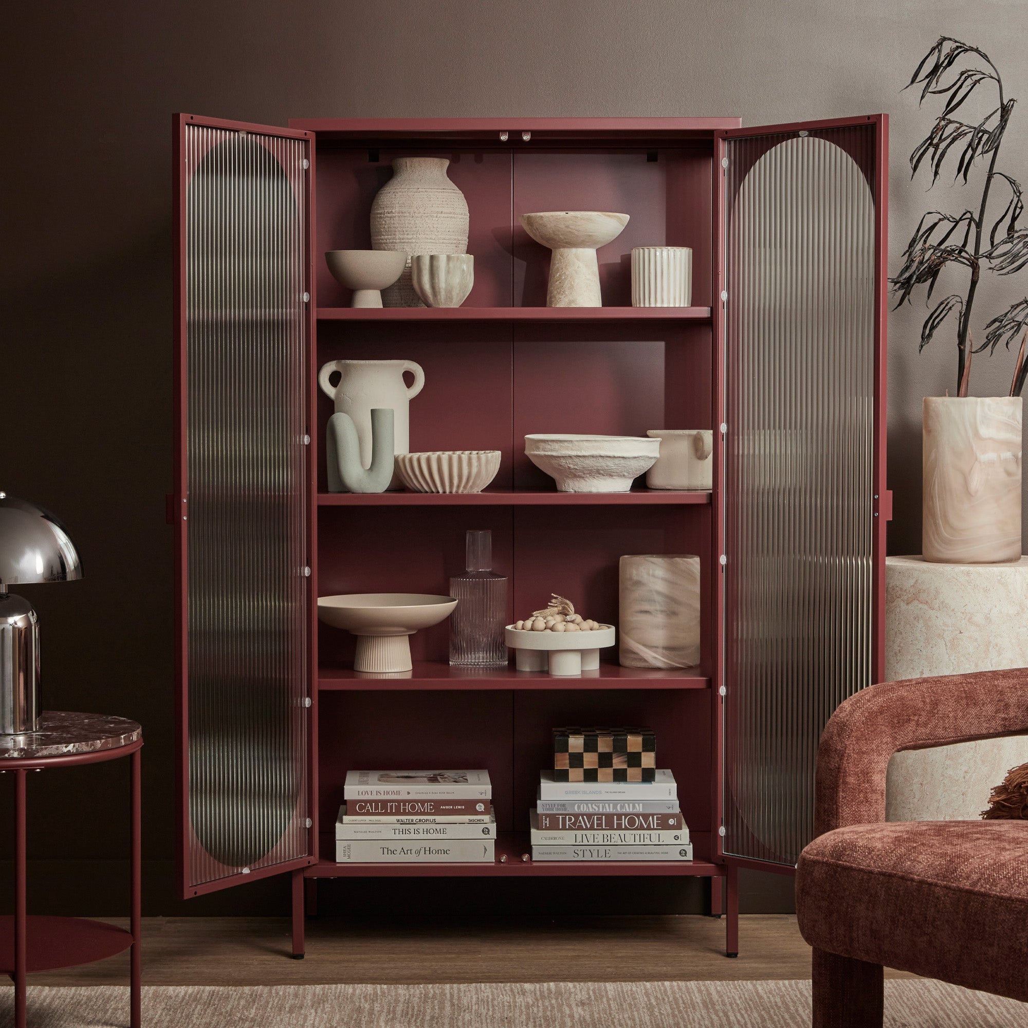 Eve Modern Large Metal Cabinet Wine