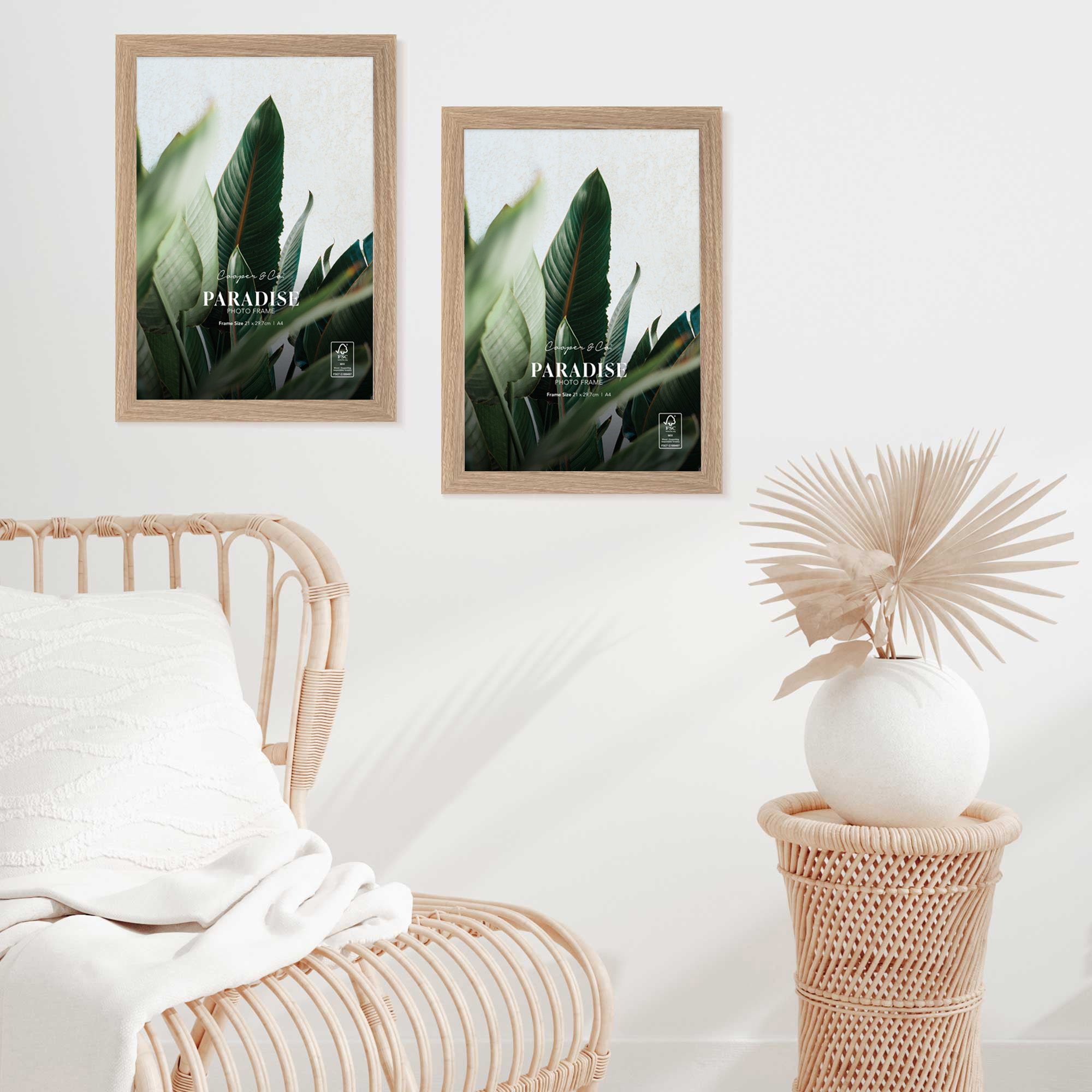 Set Of 2 A4 Premium Paradise Wooden Photo Frame