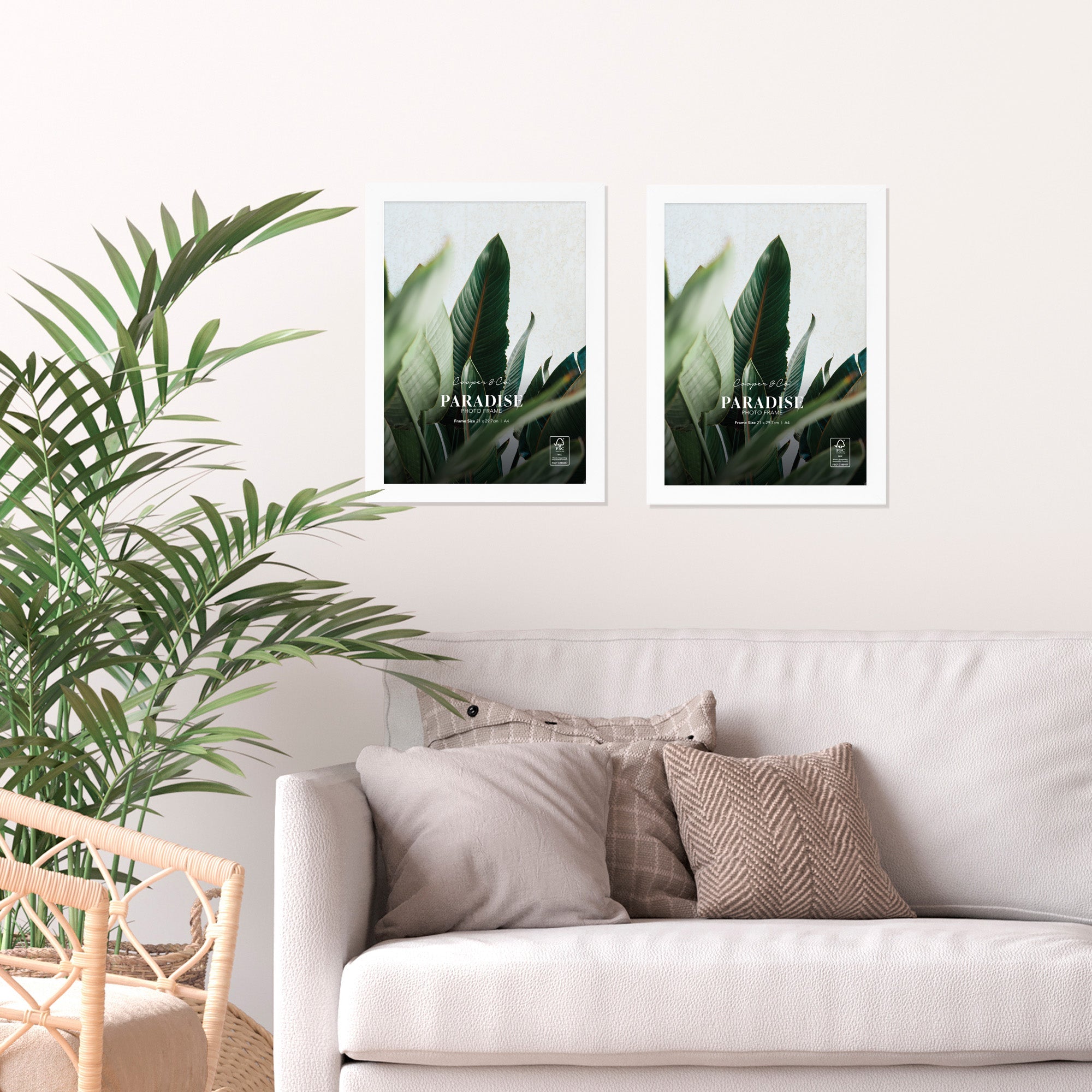 Set Of 2 A4 Premium Paradise Wooden Photo Frame