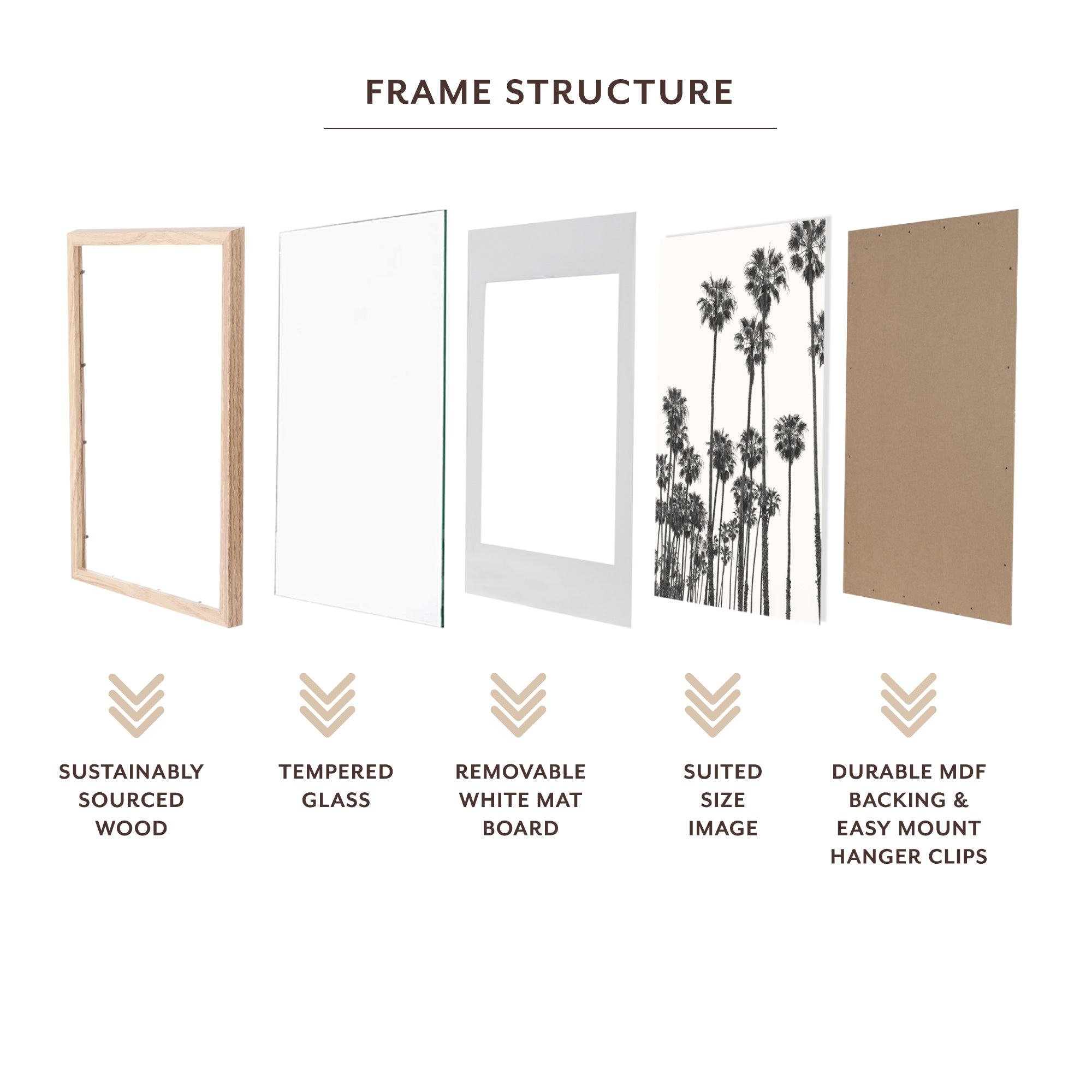 Set Of 2 A3 Mat to A4 Premium Paradise Wooden Photo Frame