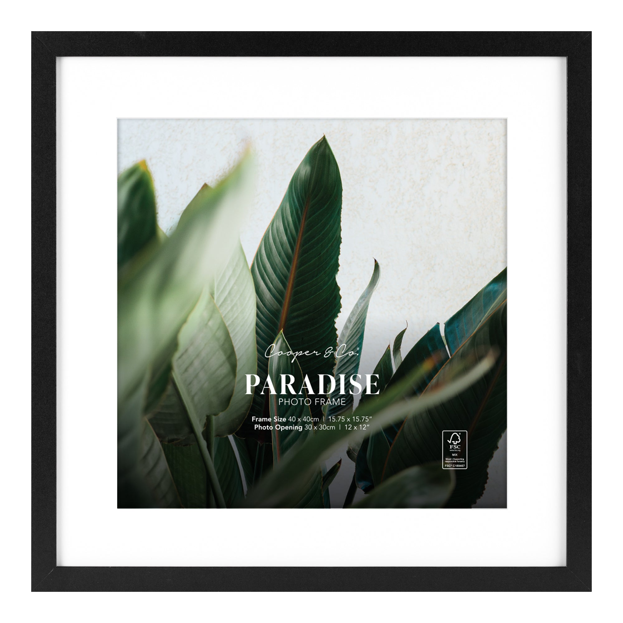 Set Of 2 40x40cm Mat to 30x30cm Premium Paradise Wooden Photo Frame