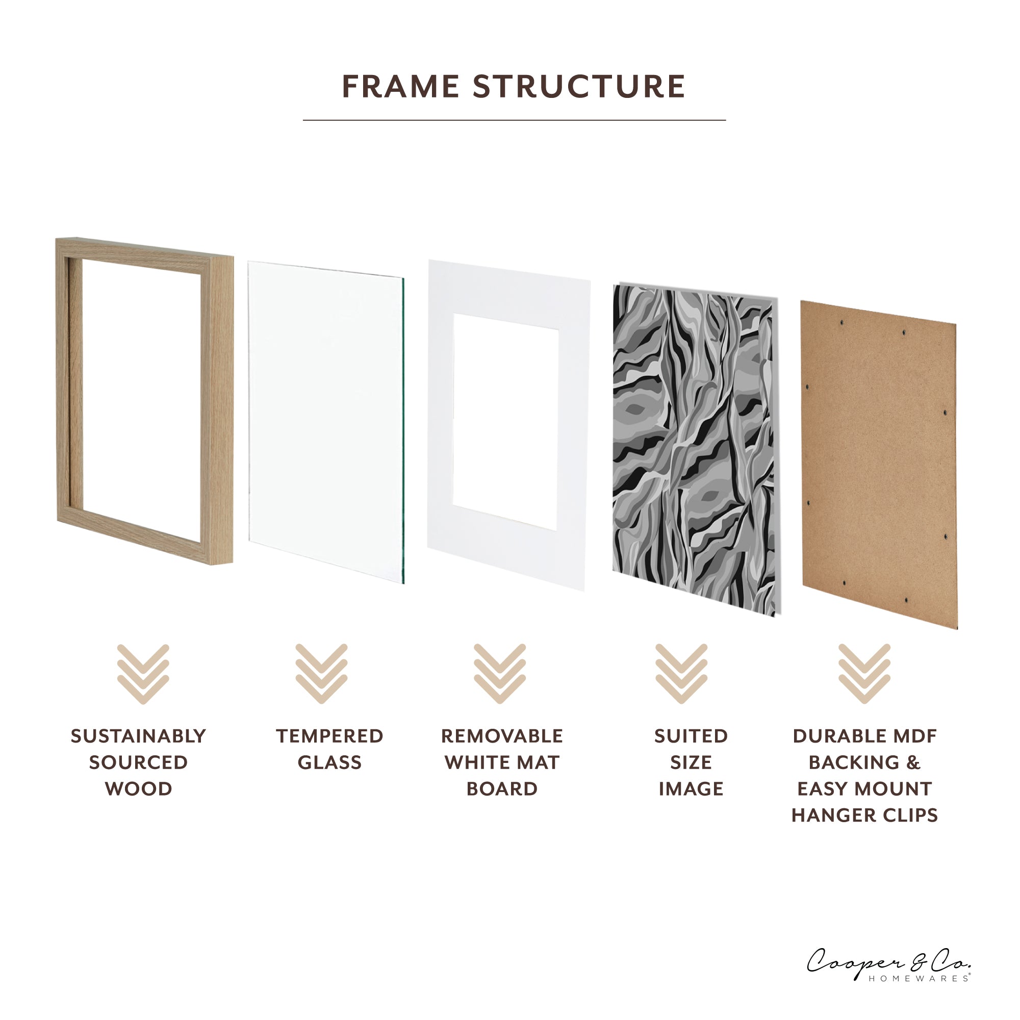 Set Of 2 40x40cm Mat to 30x30cm Premium Paradise Wooden Photo Frame