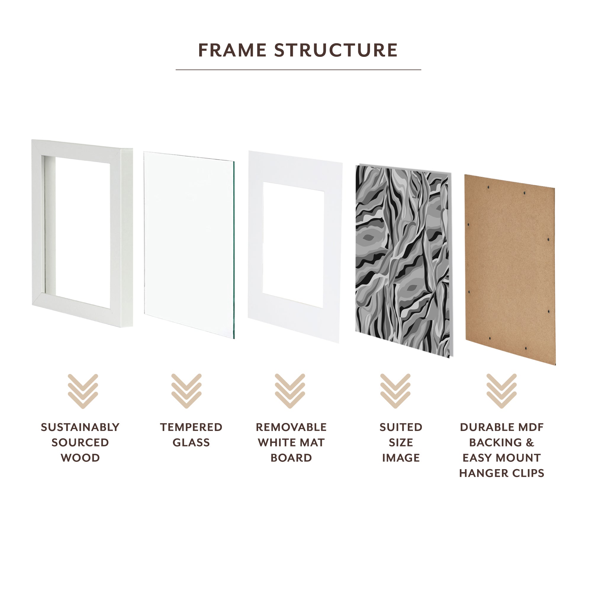Set Of 2 40x40cm Mat to 30x30cm Premium Paradise Wooden Photo Frame