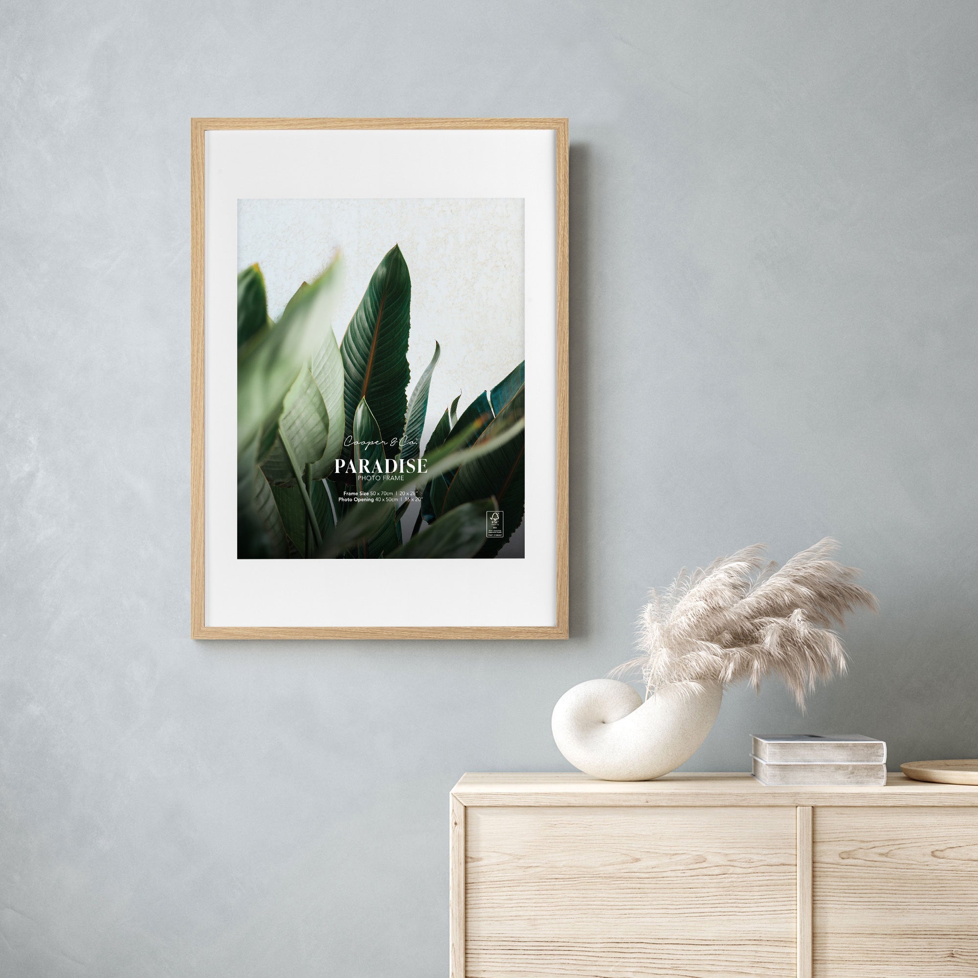 50x70cm Mat to 40x50cm Premium Paradise Wooden Photo Frame