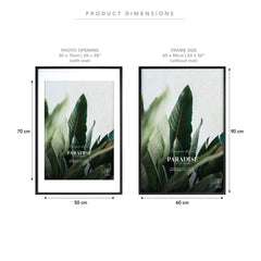 60x90cm Mat to 50x70cm Premium Paradise Wooden Photo Frame