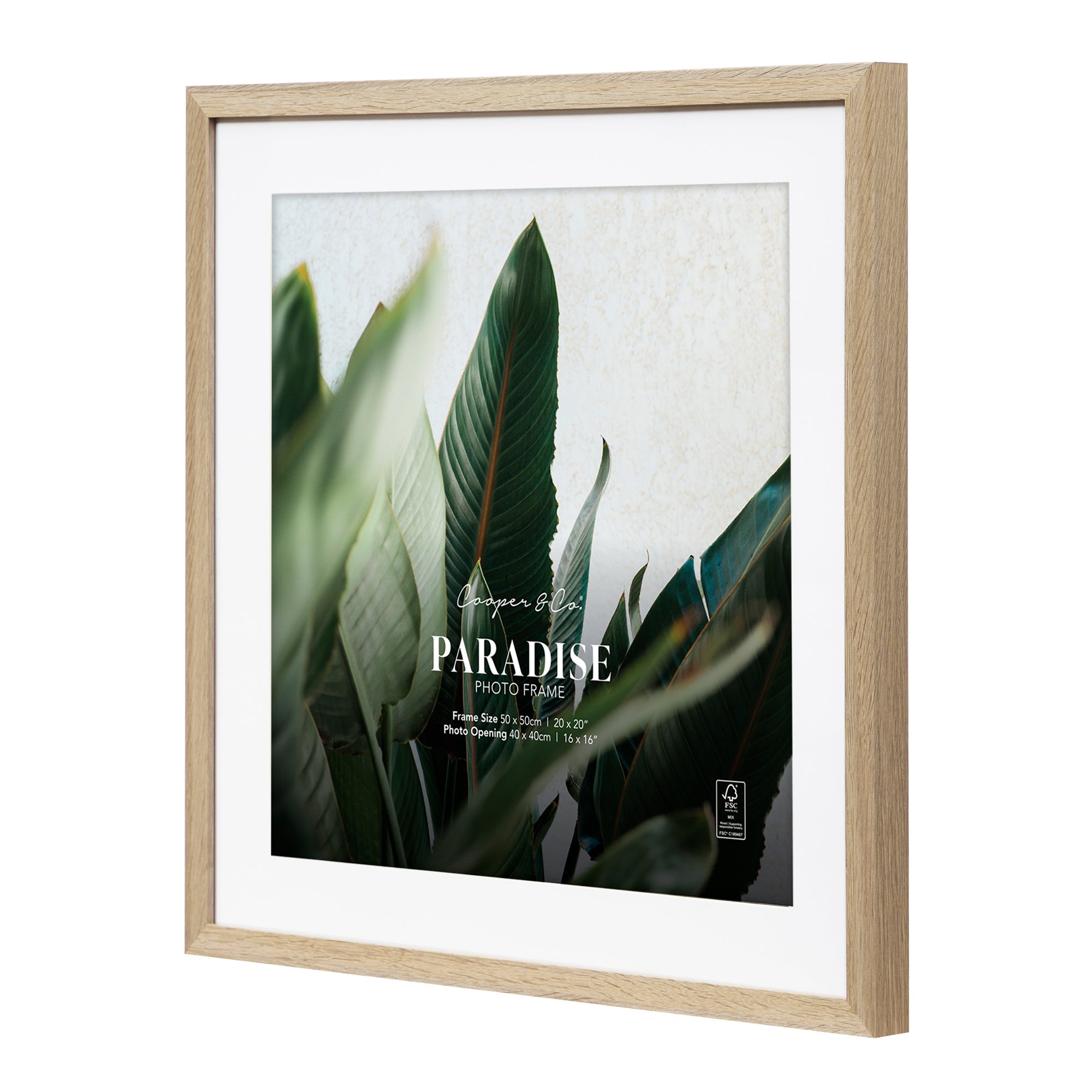 50x50cm Mat to 40x40cm Premium Paradise Wooden Photo Frame