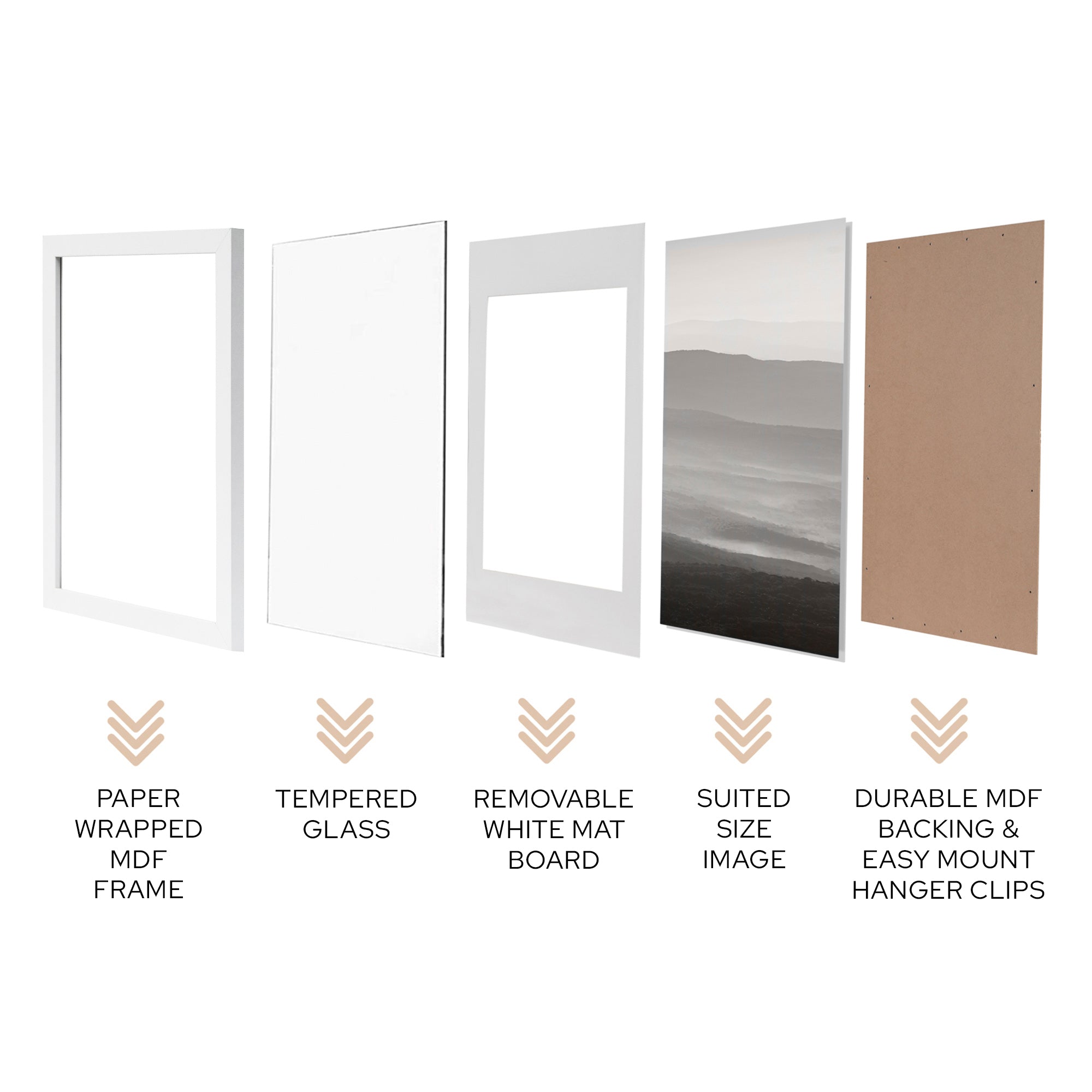 50x50cm Mat to 40x40cm Premium Paradise Wooden Photo Frame