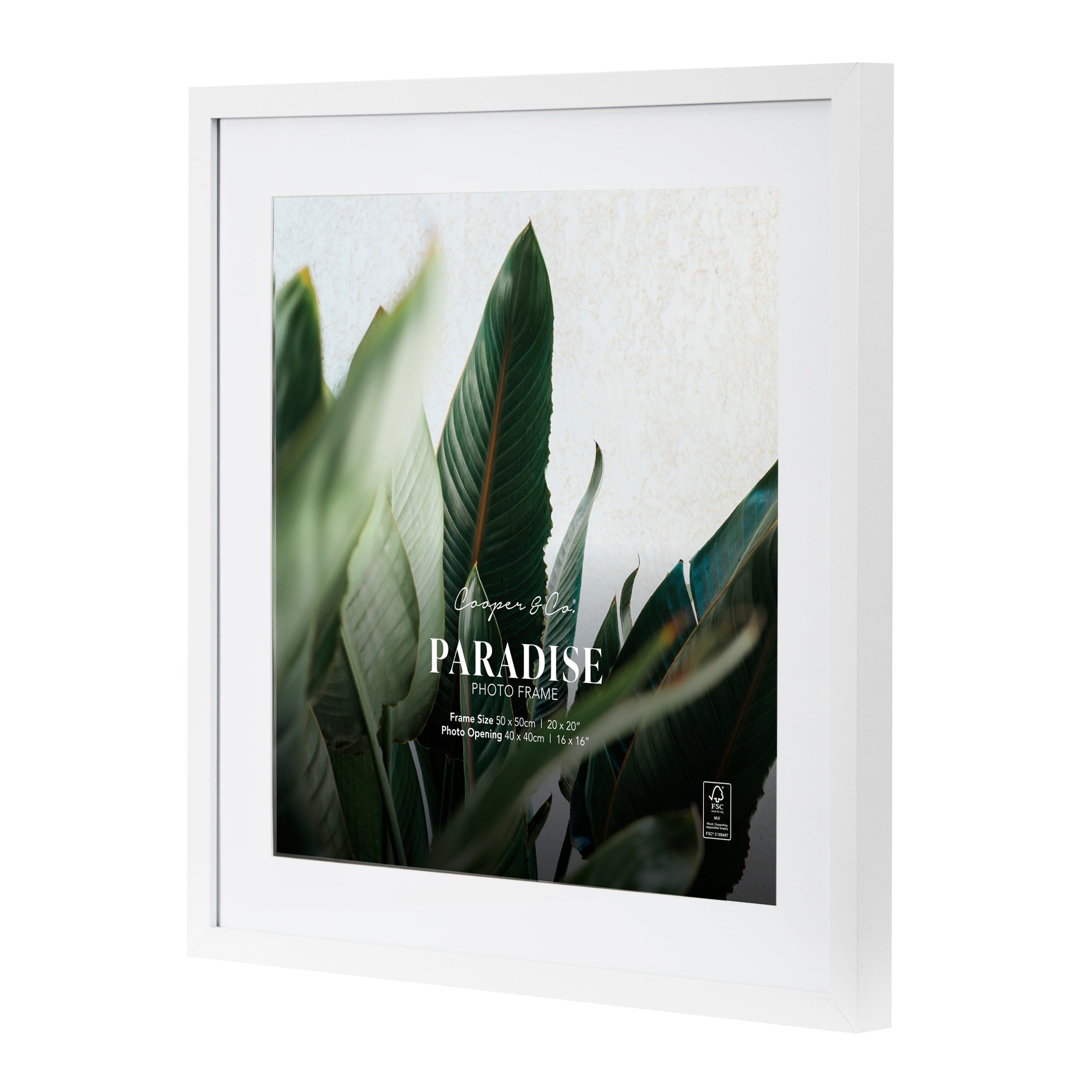 50x50cm Mat to 40x40cm Premium Paradise Wooden Photo Frame