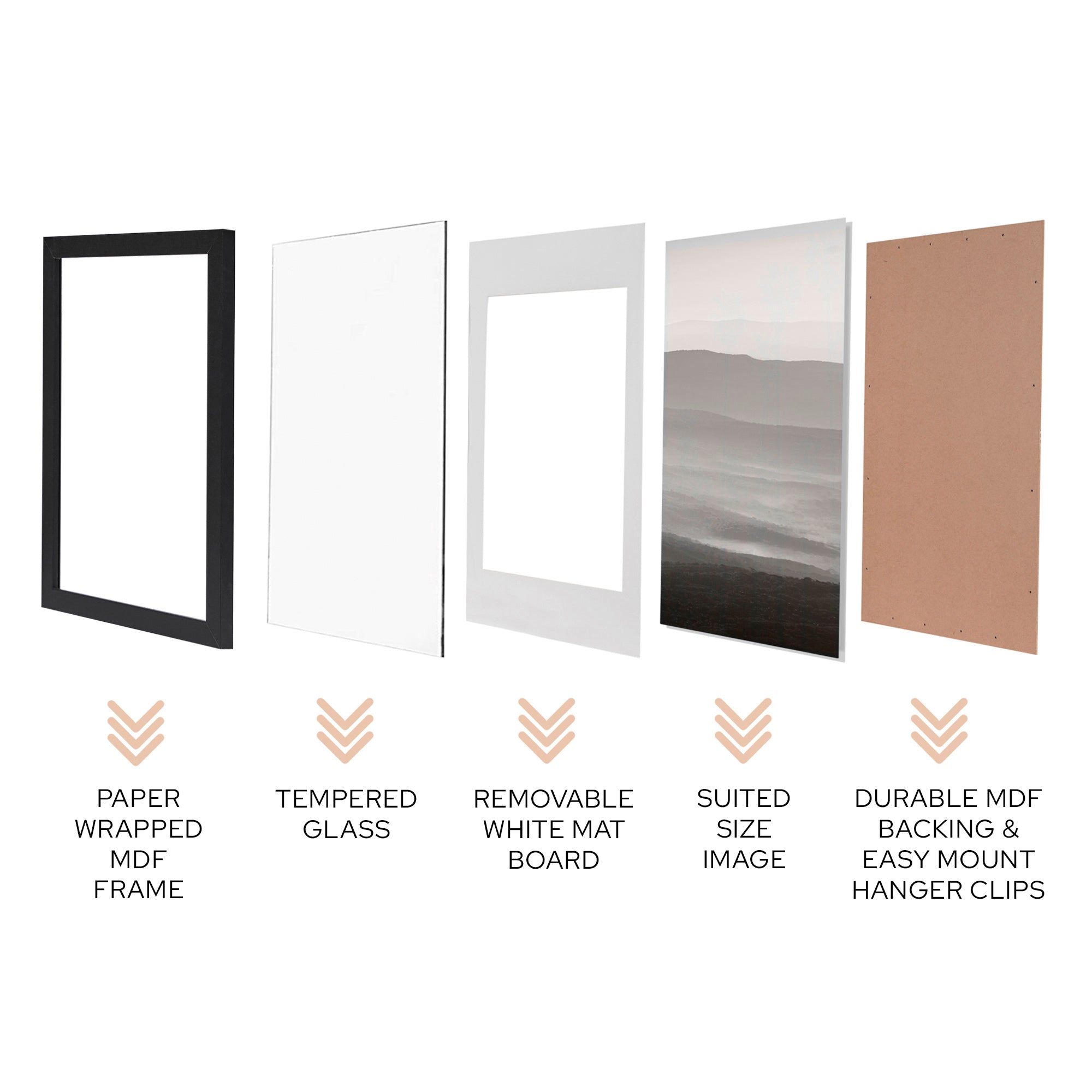 70x100cm Mat to 60x90cm Premium Paradise Wooden Photo Frame