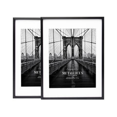 Set Of 2 25x33cm Mat to 20x25cm Premium Metal Photo Frames