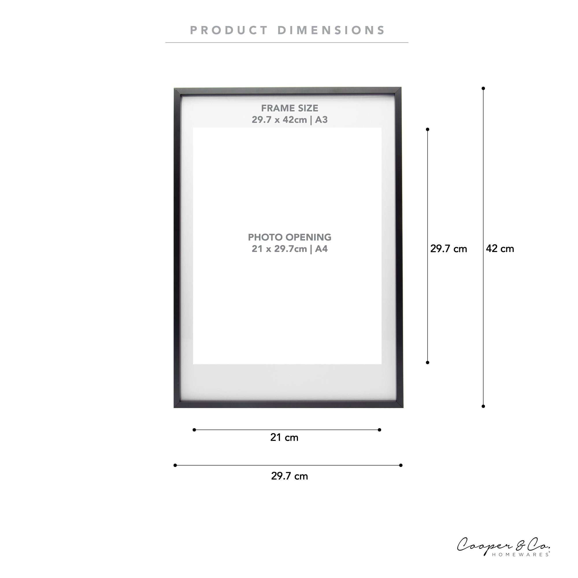 A3 Mat to A4 Premium Metal Photo Frame