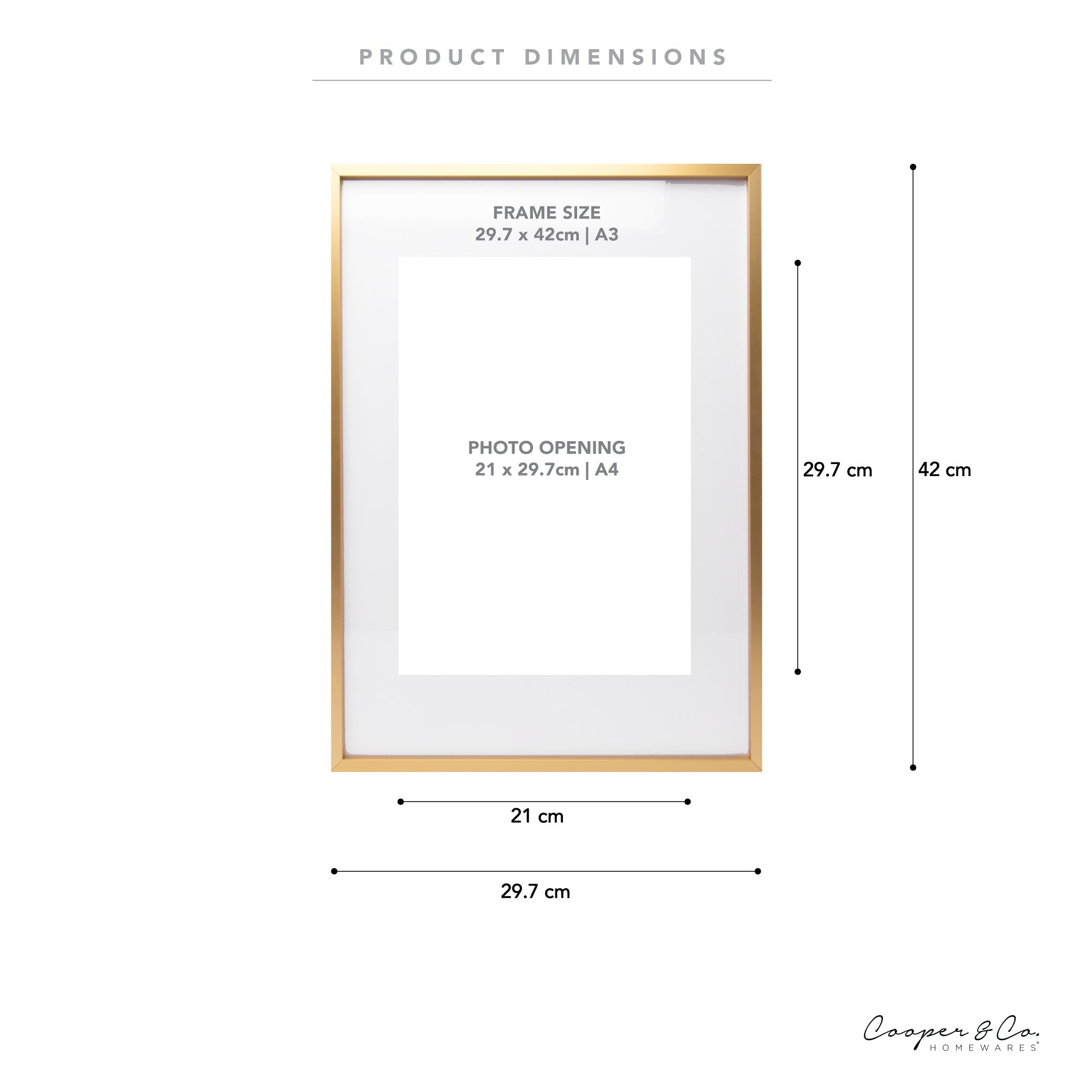 A3 Mat to A4 Premium Metal Photo Frame