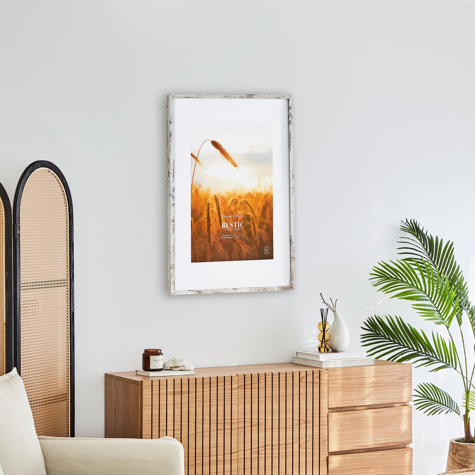 59.4x84.1cm Mat to 42x59.4cm Premium Rustic Wooden Photo Frame