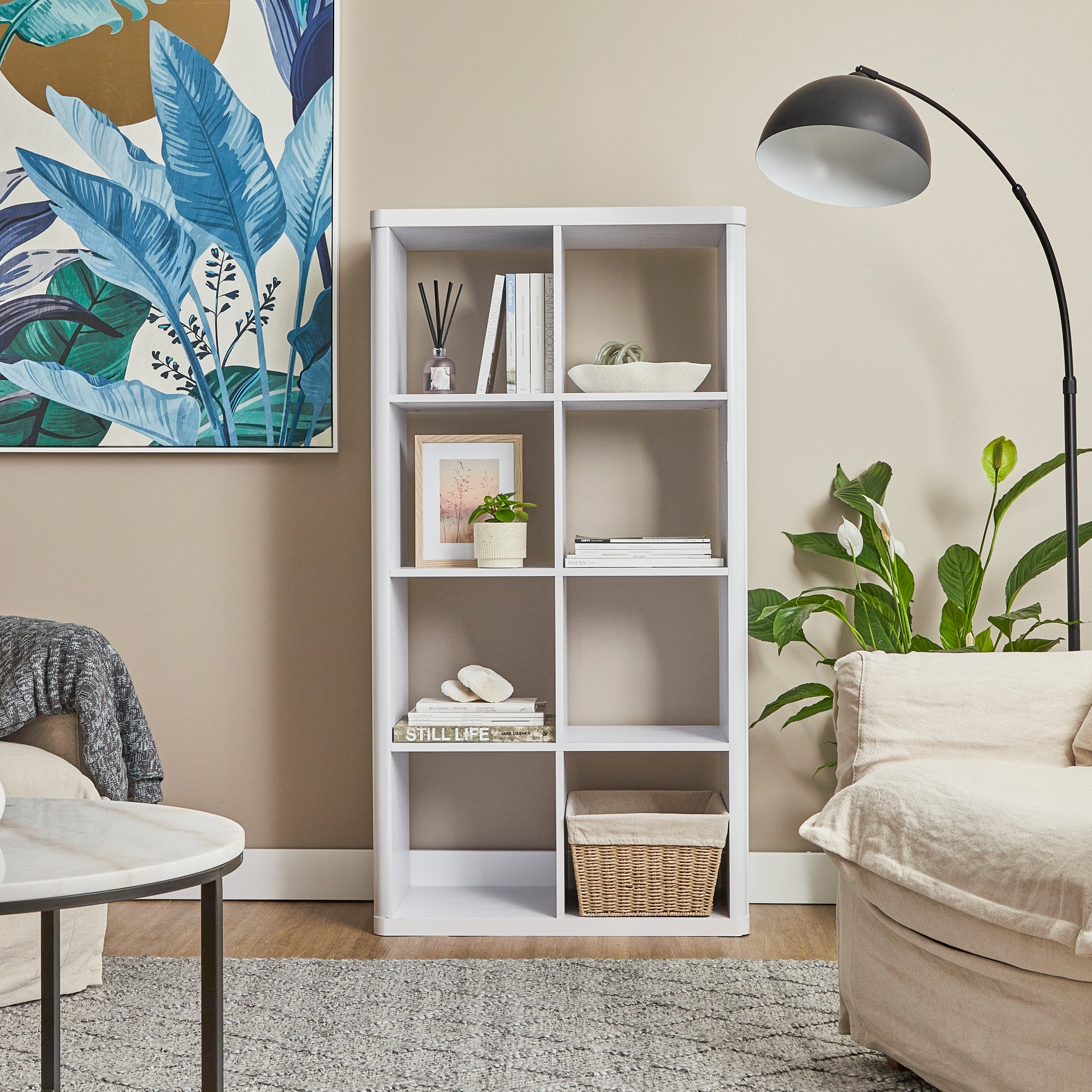 Sierra 8 Cube Shelf in White
