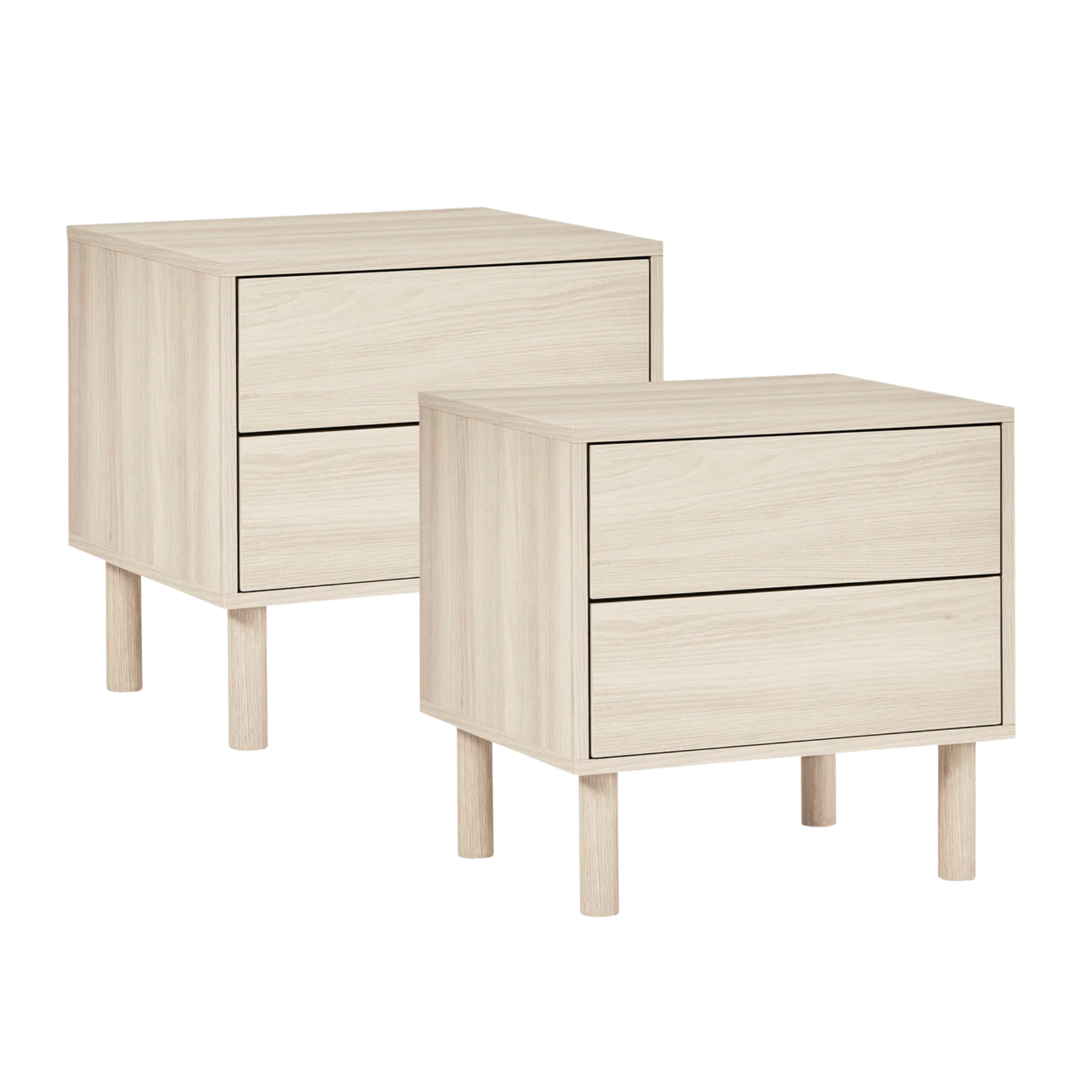 Norquay Bedside Table Light Oak (Set of 2)