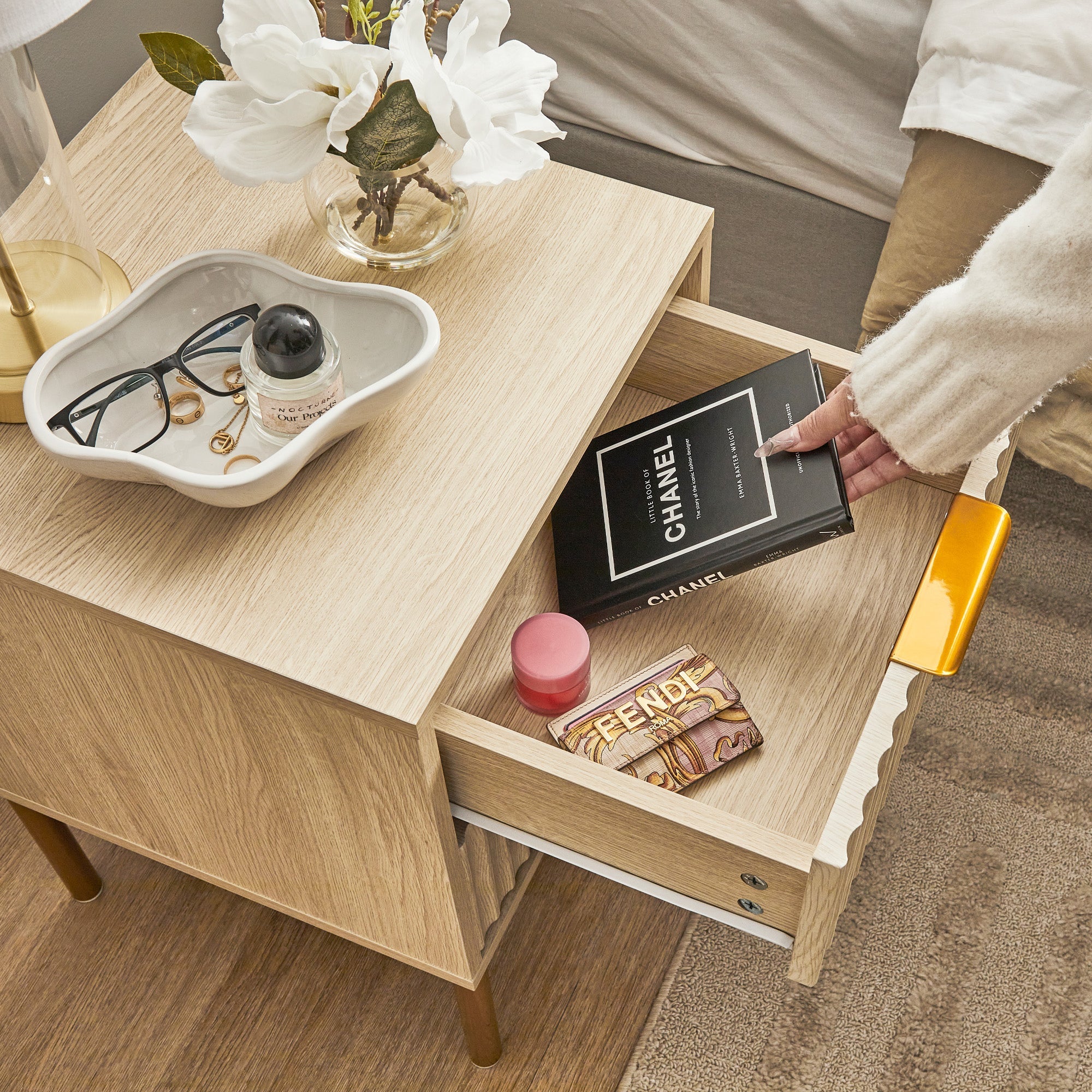 Indy Bedside Table Natural