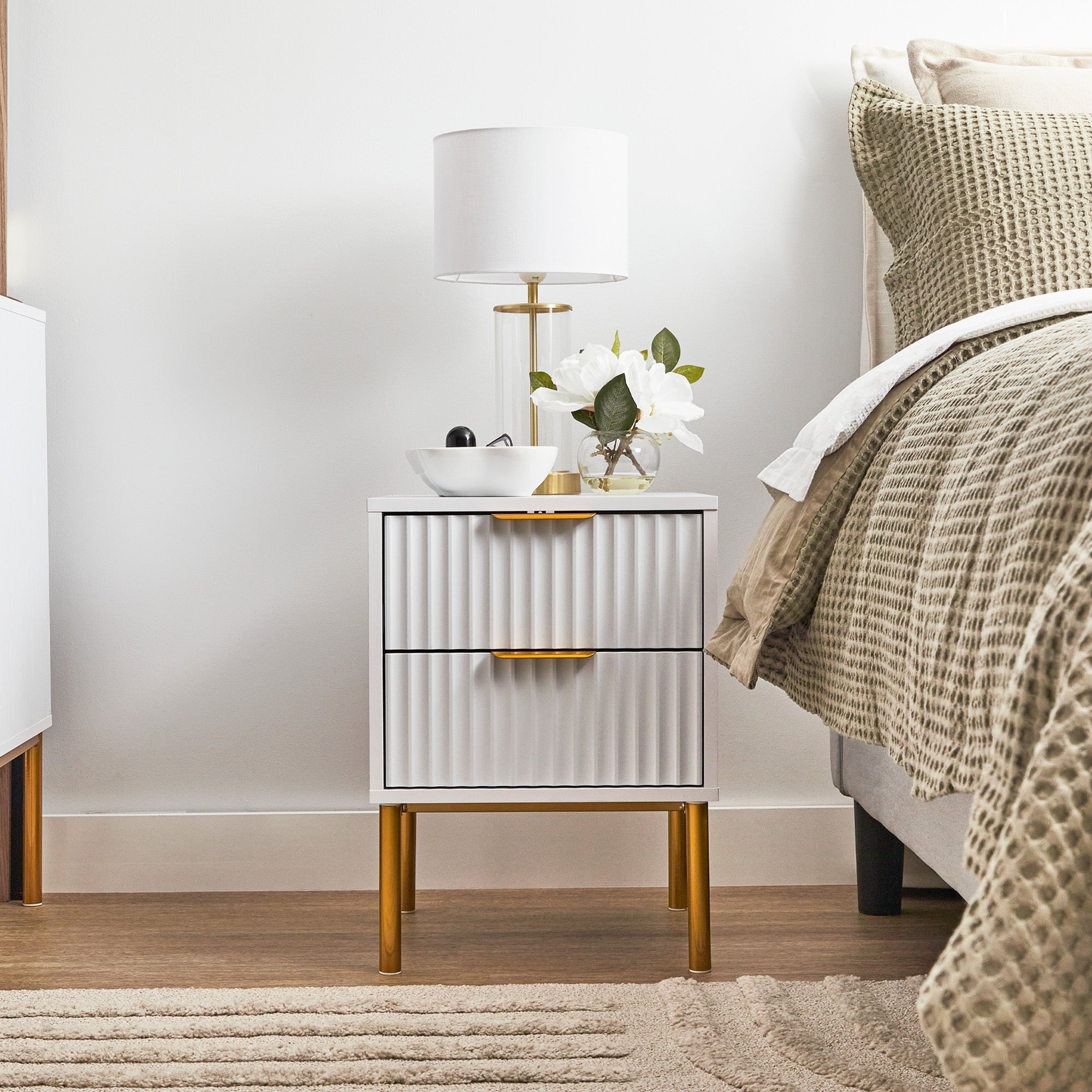 Indy Bedside Table White