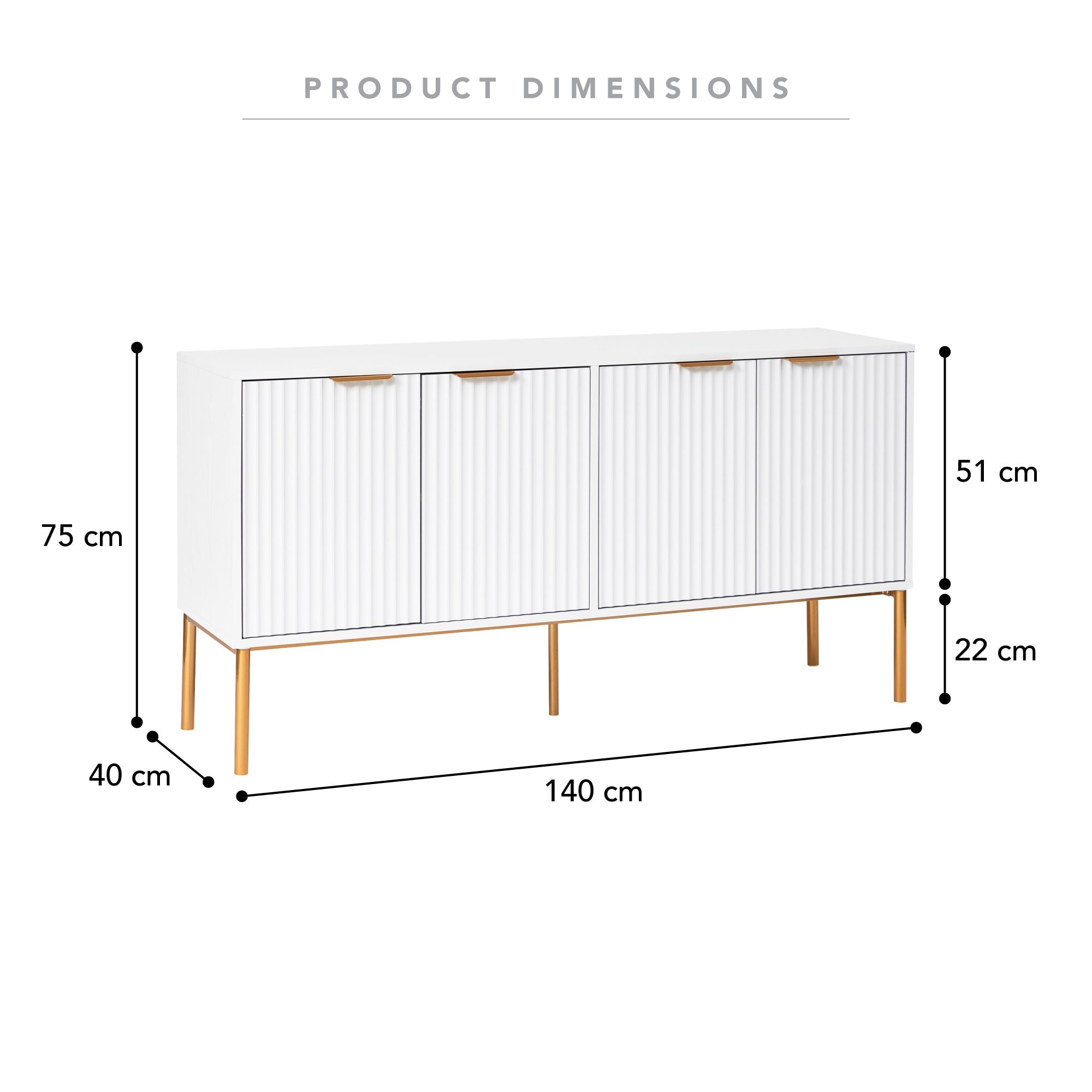 Indy Sideboard White (140cm)