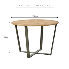 Arizona 110cm Dining Table Olive