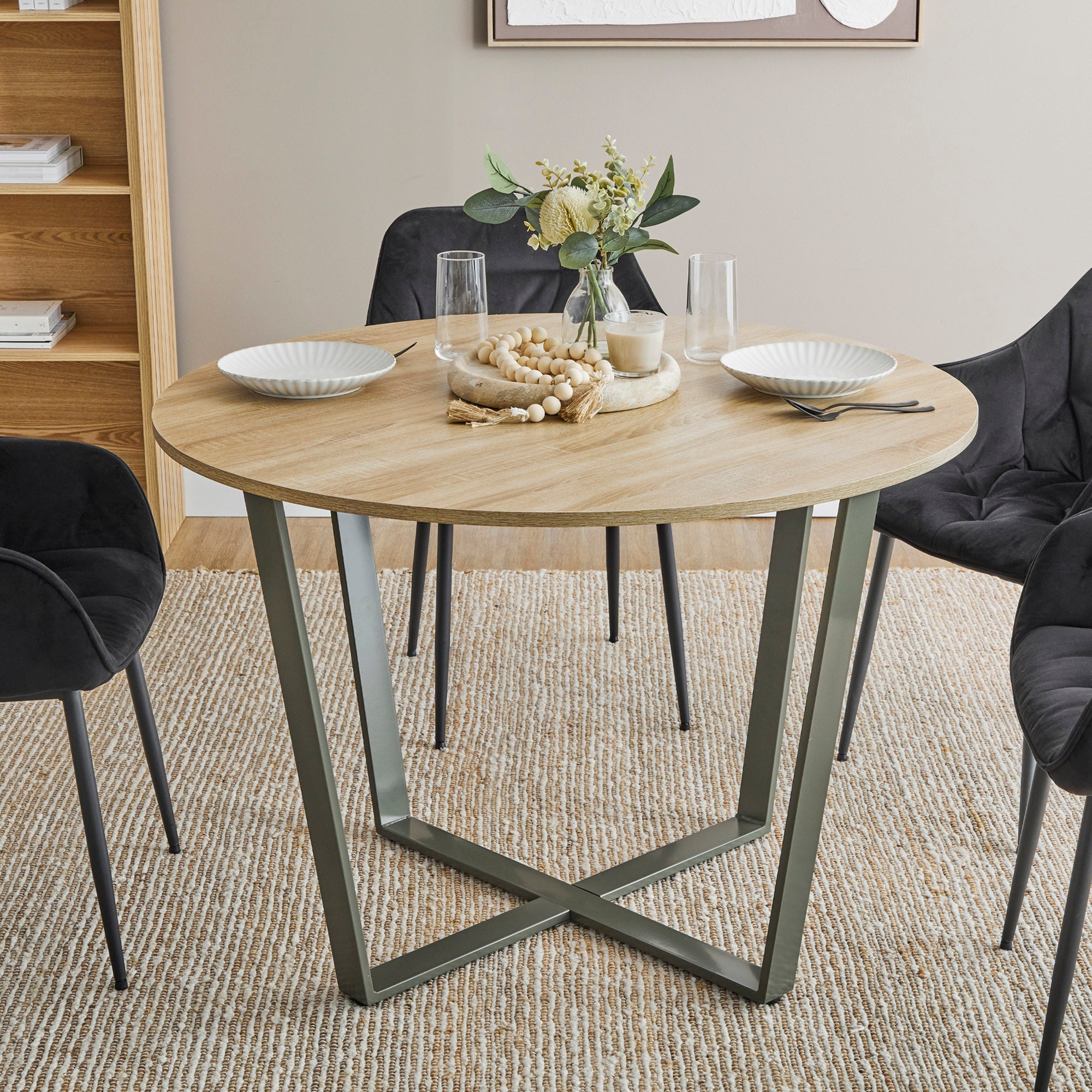 Arizona 110cm Dining Table Olive