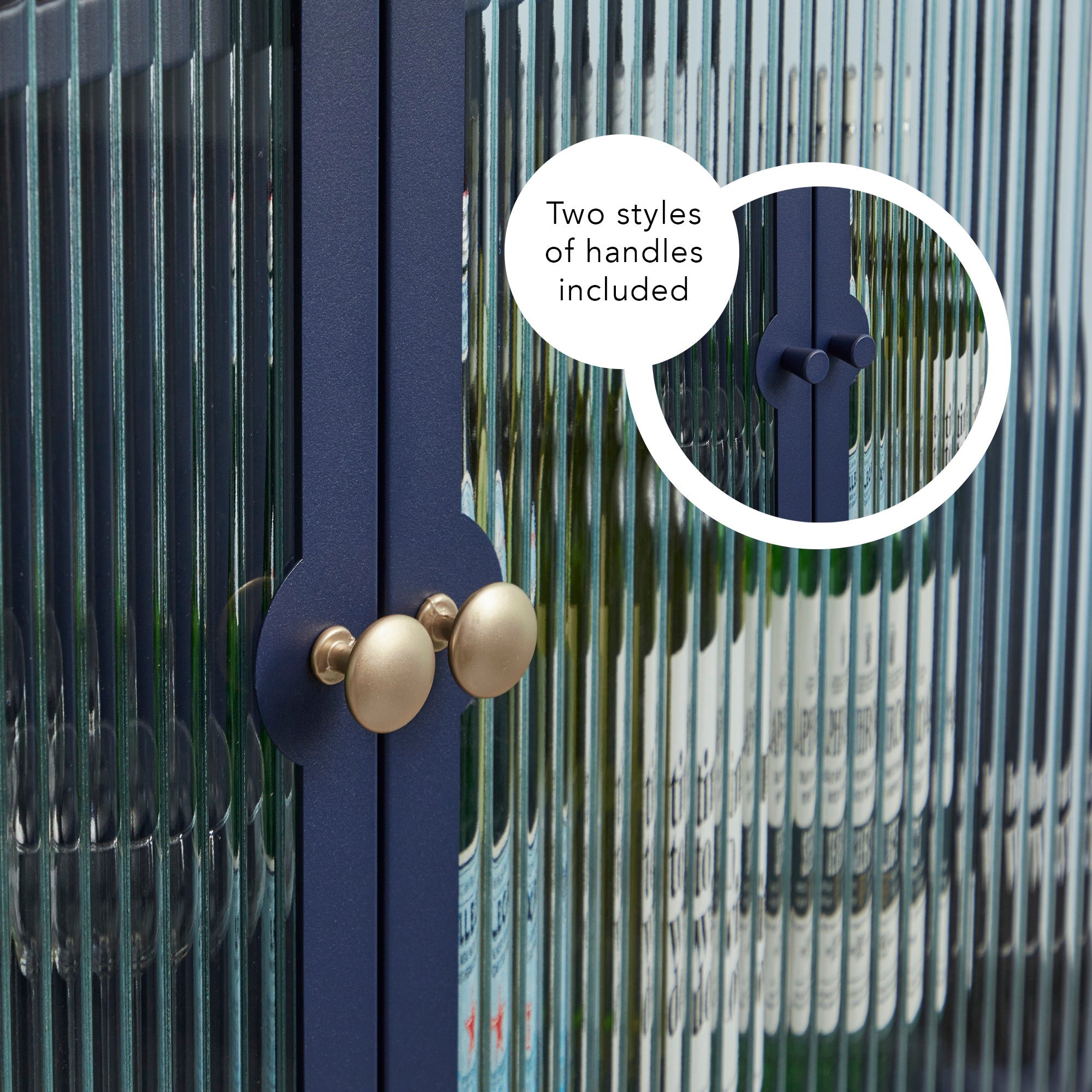 Ella 2 Door Modern Metal Cabinet Navy