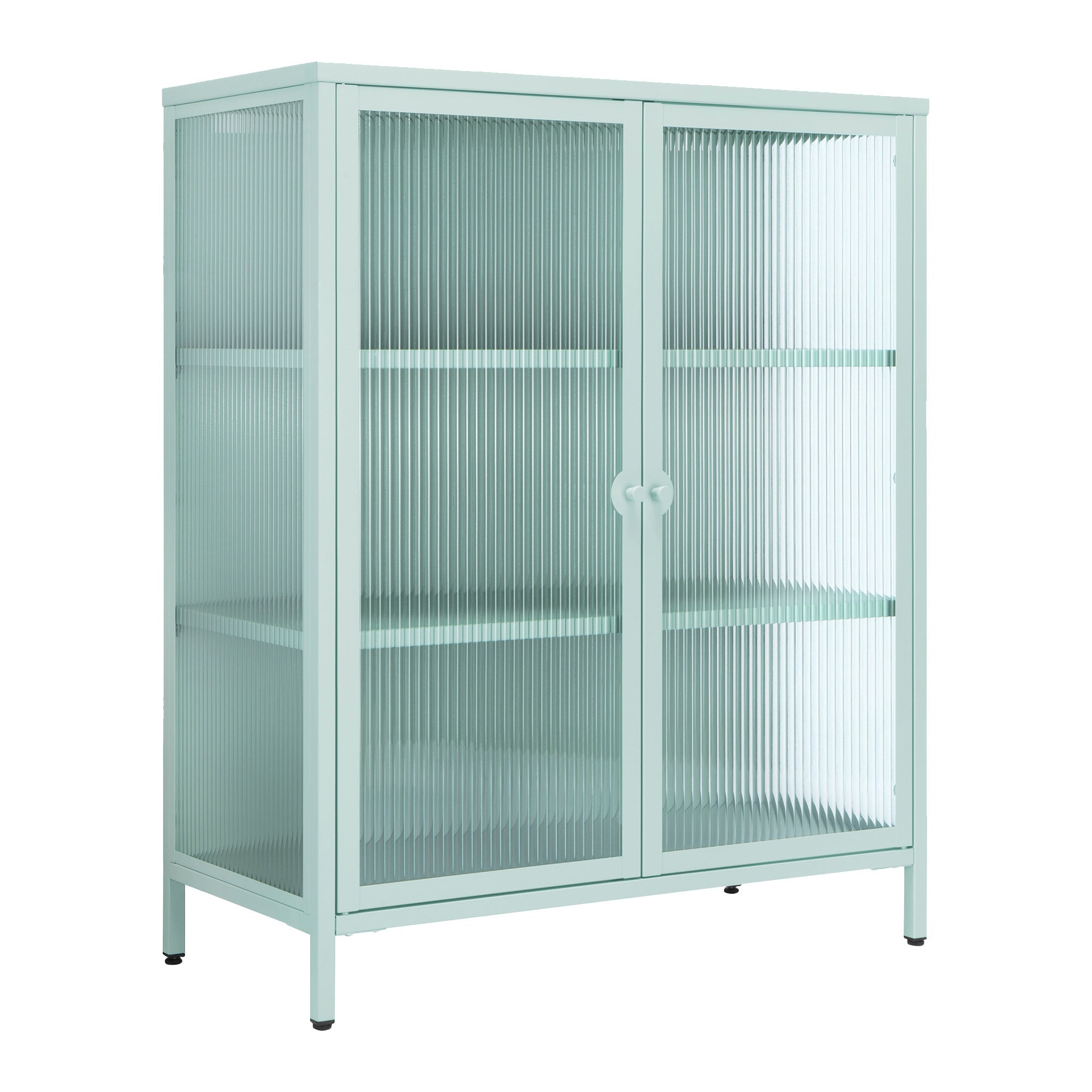 Ella 2 Door Modern Metal Cabinet Sage