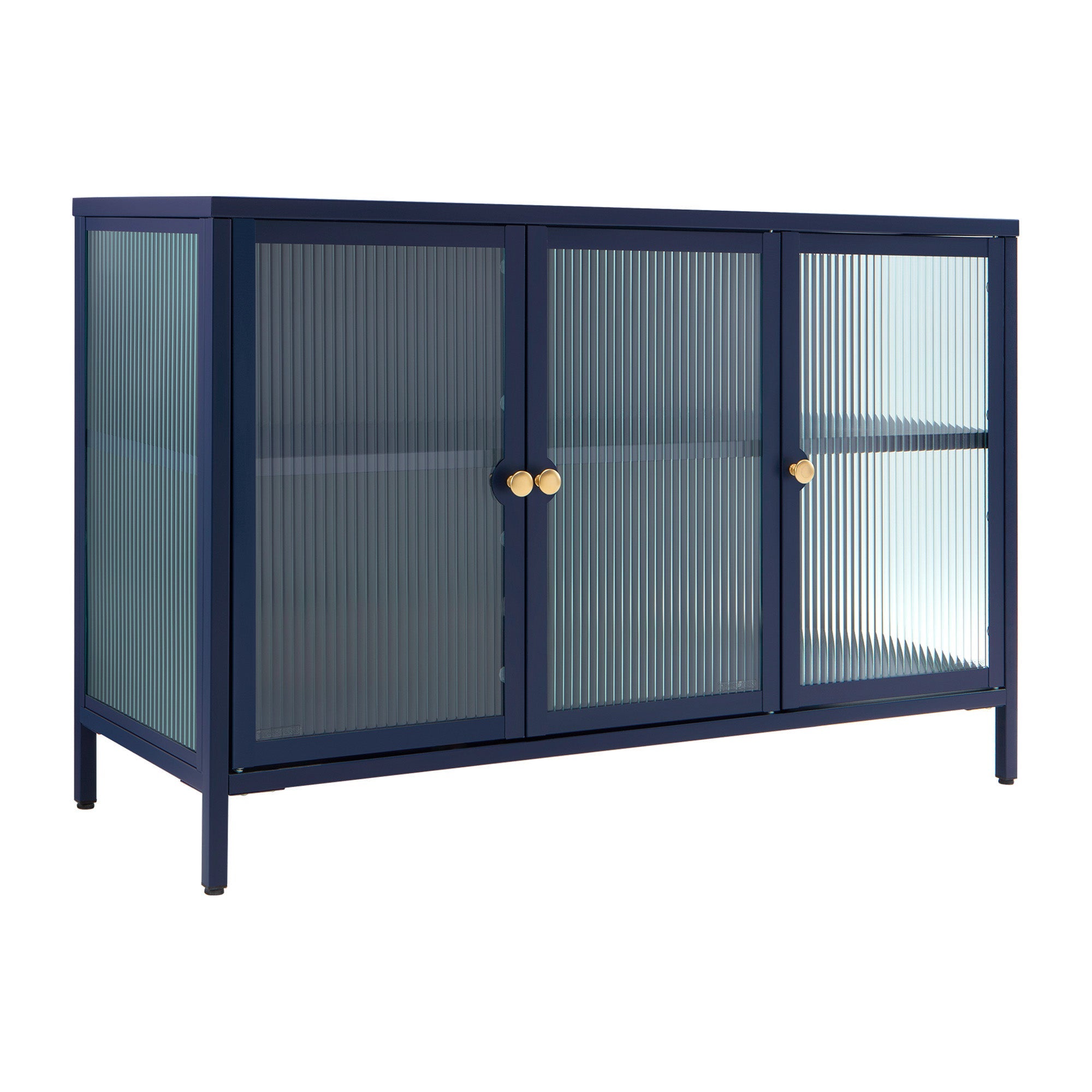 Ella 3 Door Modern Metal Buffet Navy