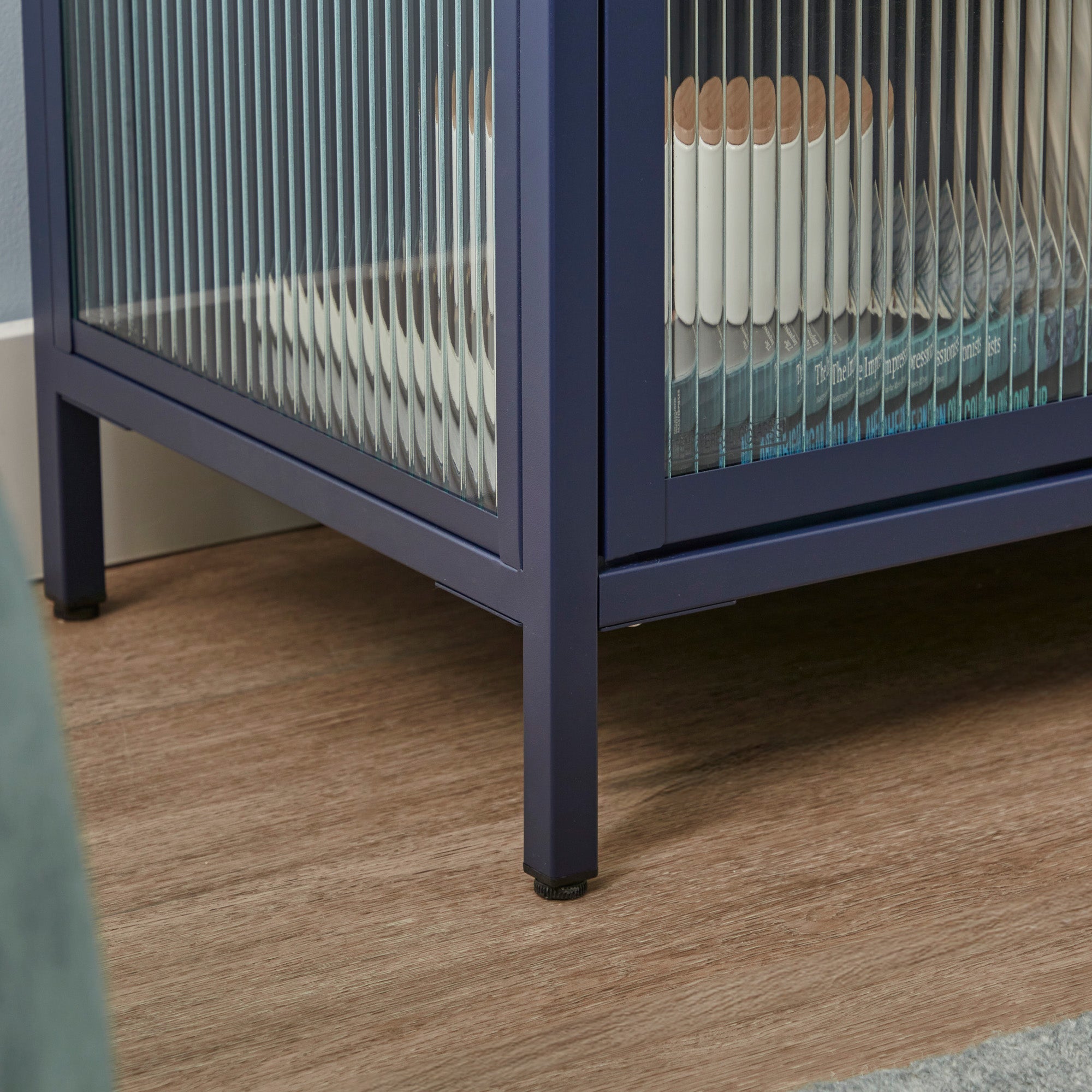 Ella 3 Door Modern Metal Buffet Navy