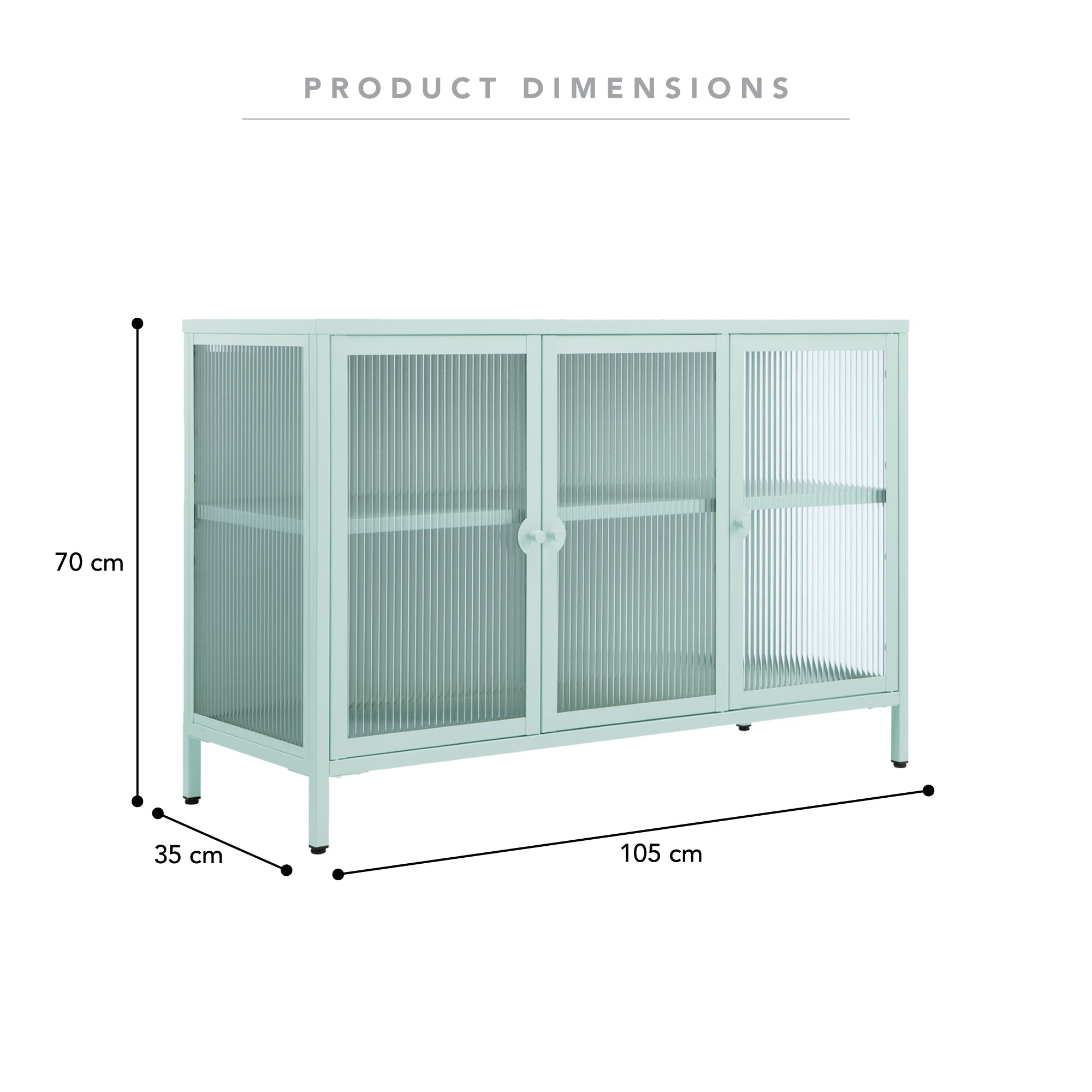 Ella 3 Door Modern Metal Buffet