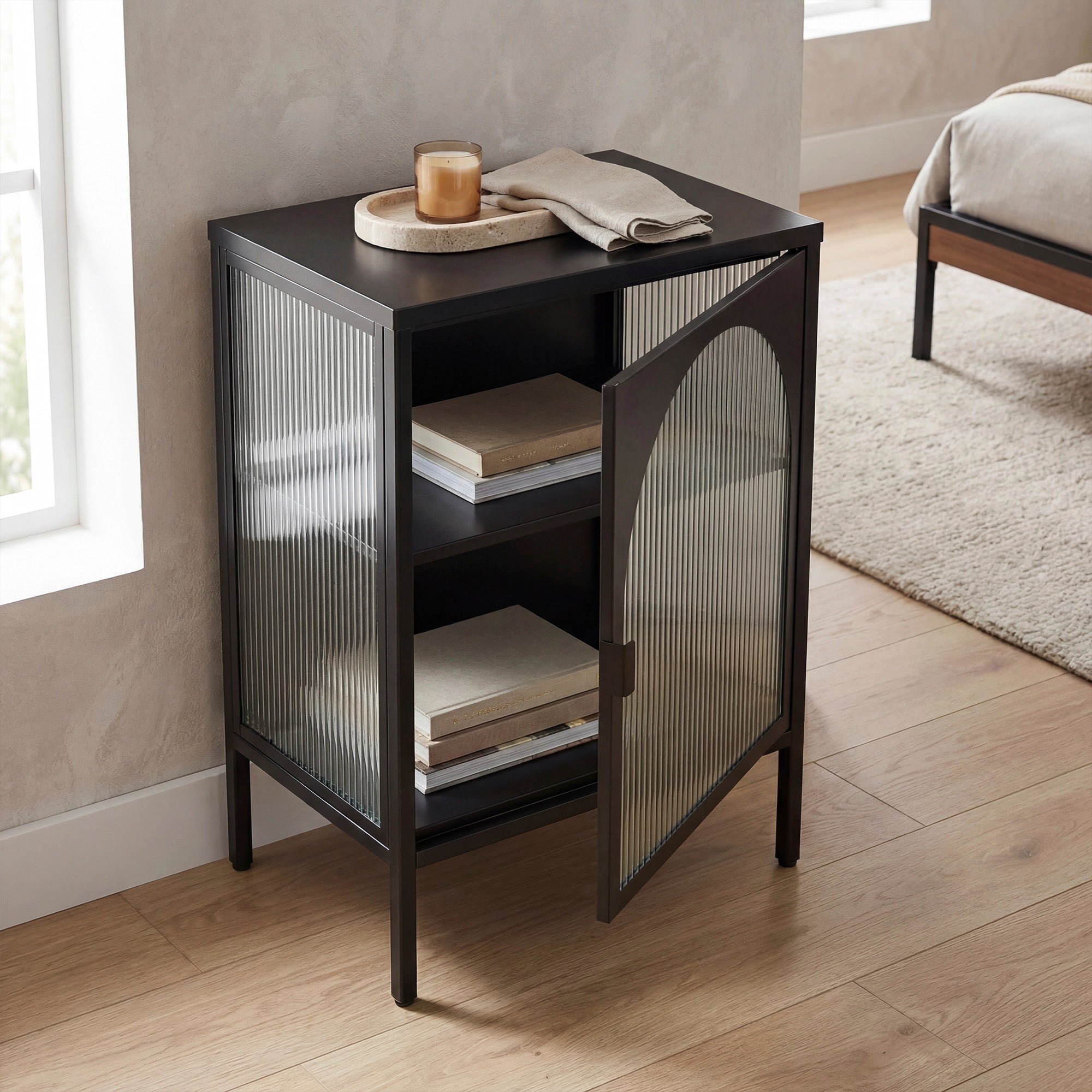 Eve Modern Metal Side Table Black