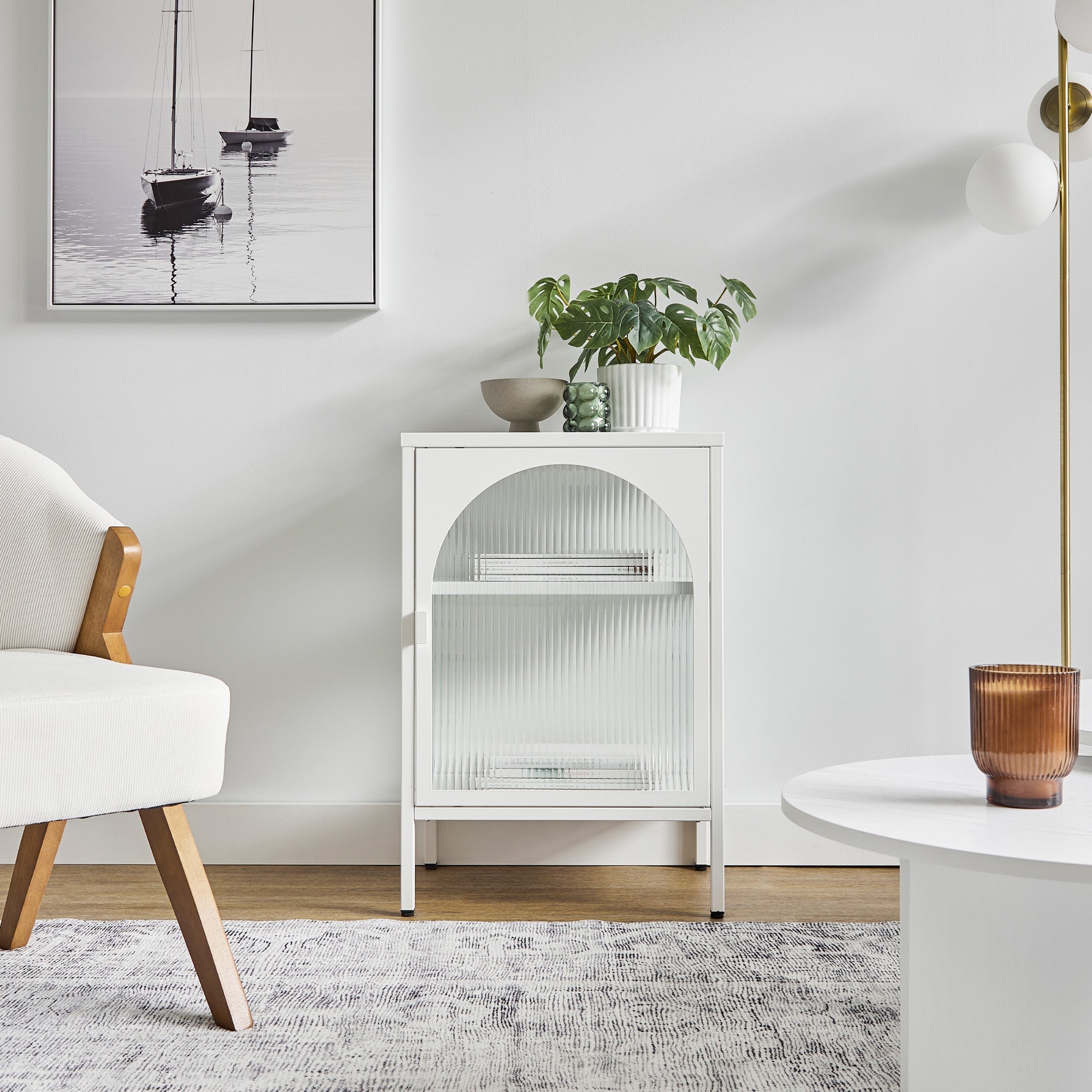 Eve Modern Metal Side Table White