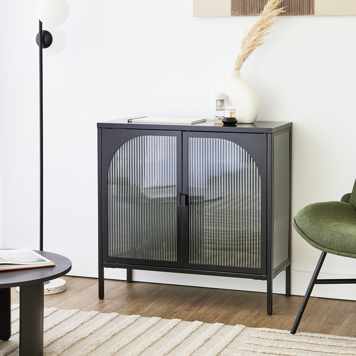 Eve Modern Metal Cabinet Black