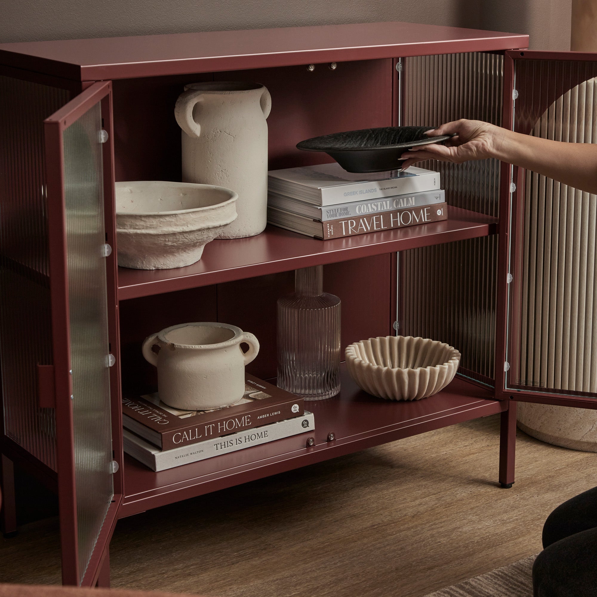 Eve Modern Metal Cabinet Wine