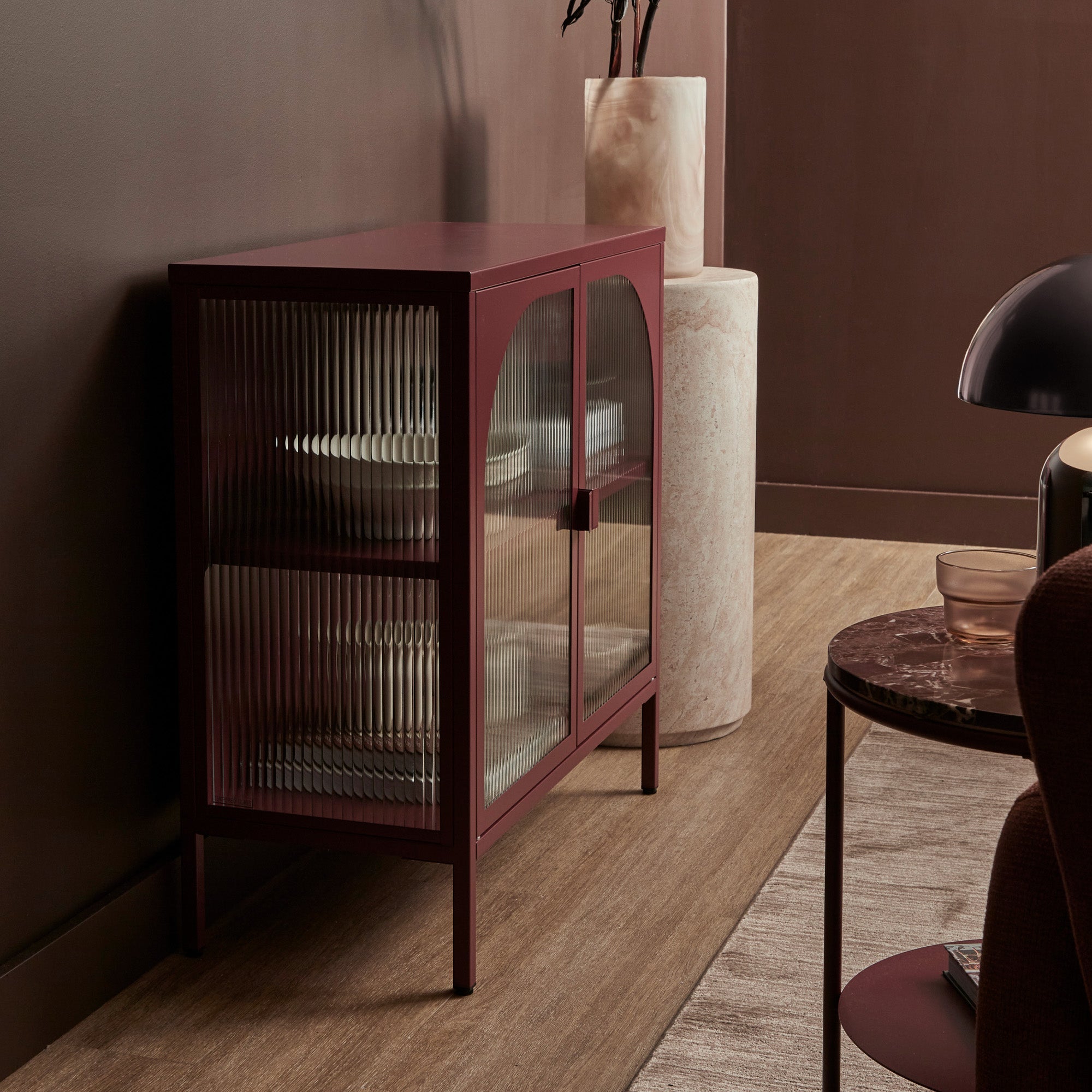 Eve Modern Metal Cabinet Wine