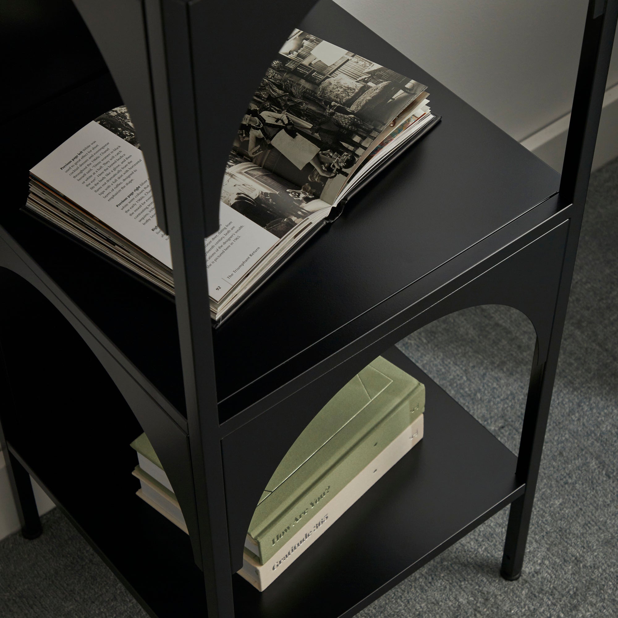 Eve Metal Open Front Shelving Unit Black