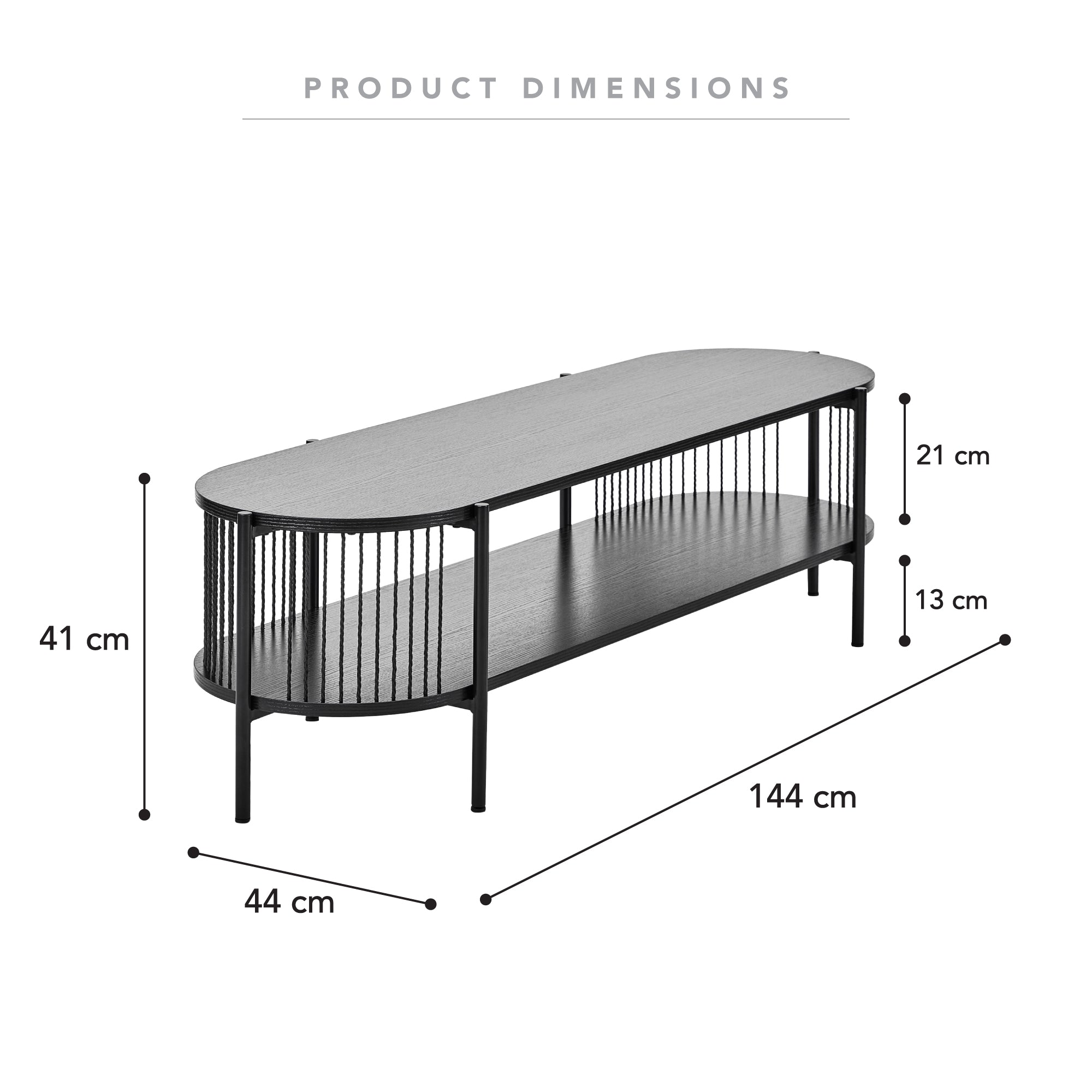 Harbour Entertainment Unit Black (144cm)