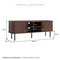 Haven Sliding Door Entertainment Unit Walnut (140cm)