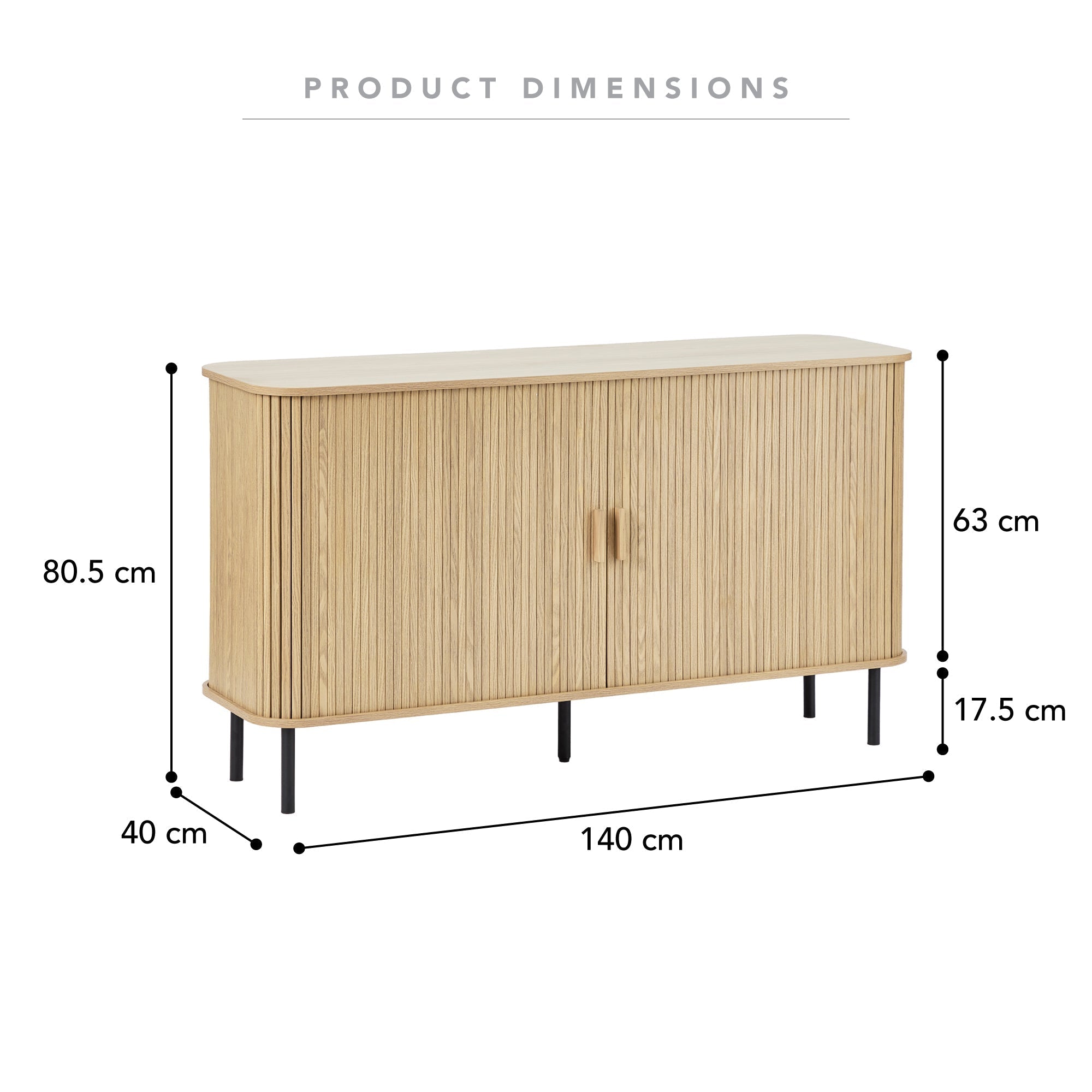 Haven Sliding Door Sideboard Natural (140cm)