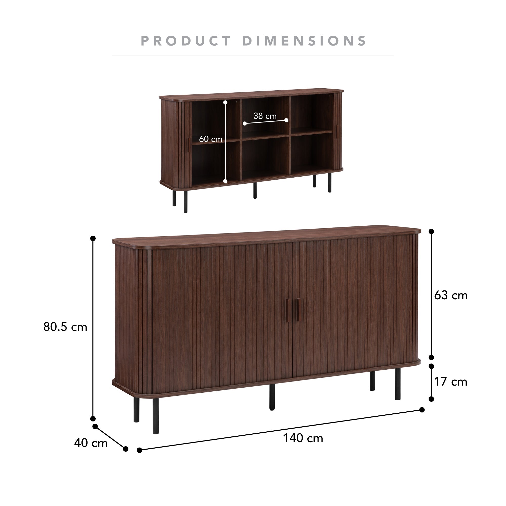 Haven Sliding Door Sideboard Walnut (140cm)