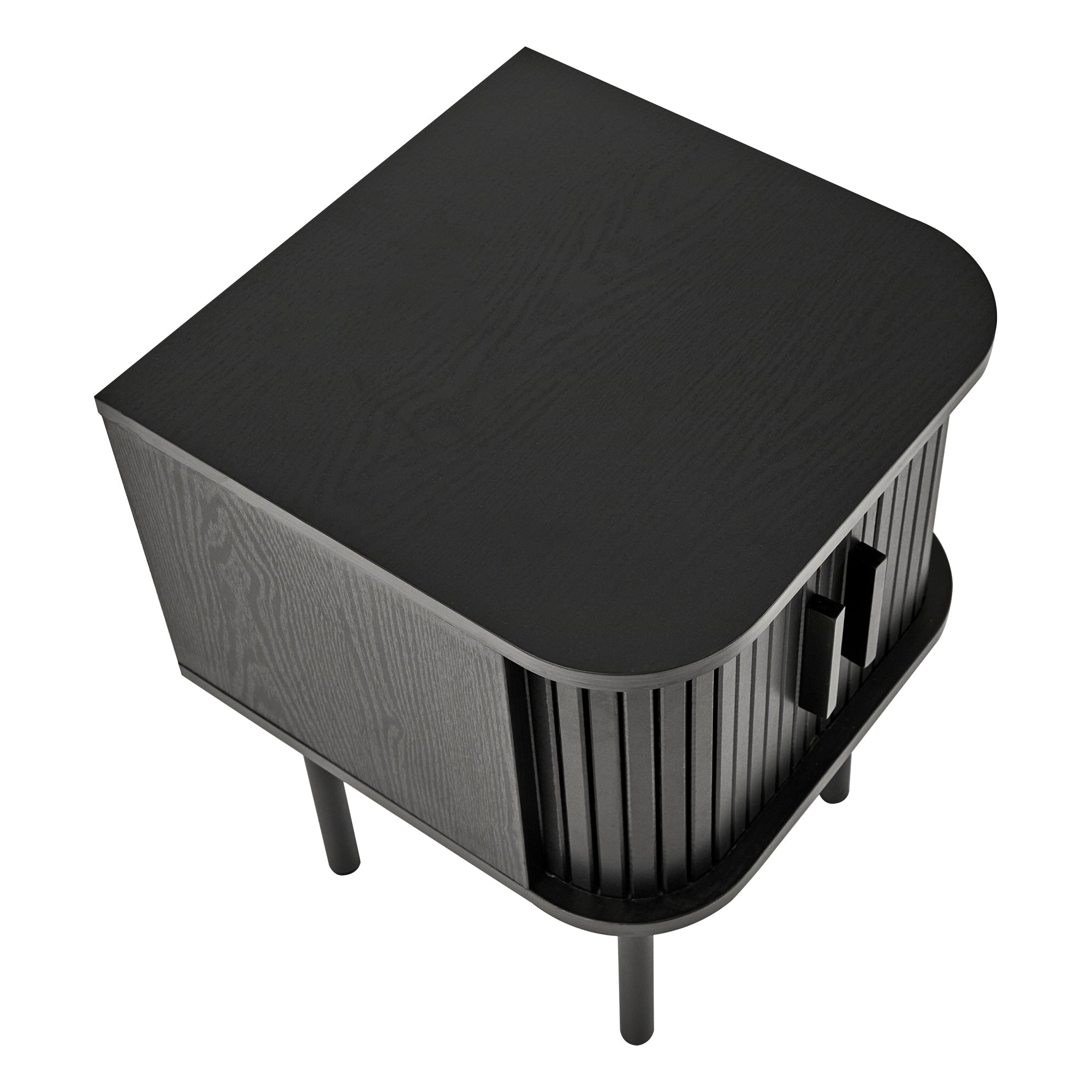 Haven Sliding Door Bedside Table Black (Set of 2)