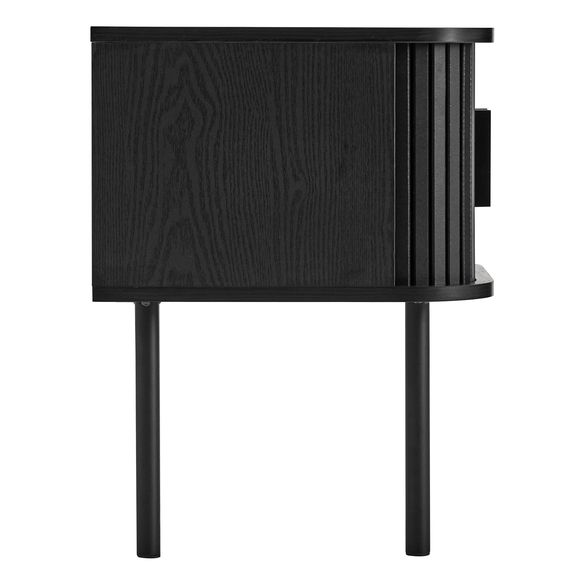 Haven Sliding Door Bedside Table Black (Set of 2)